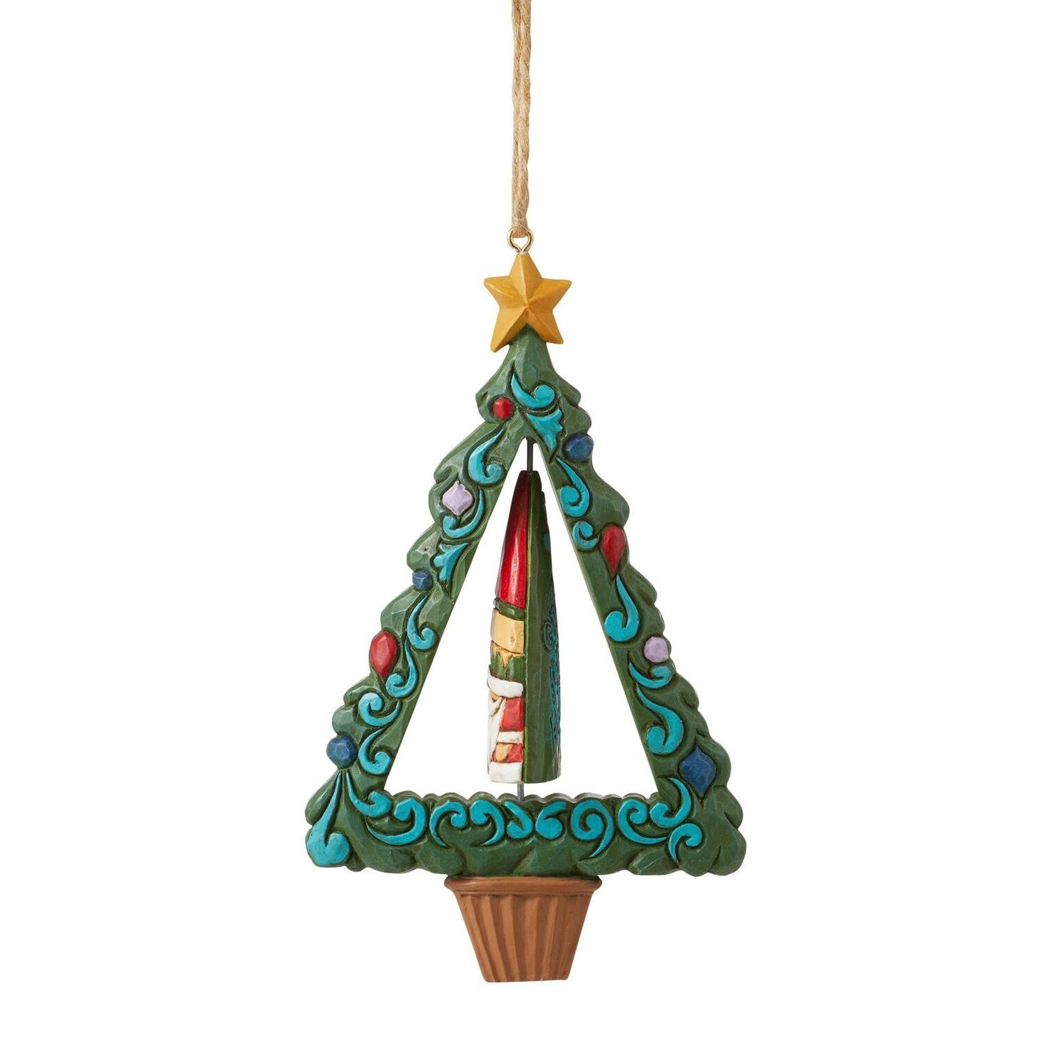 Jim Shore Heartwood Creek Gnome Rotating Christmas Ornament 6011379