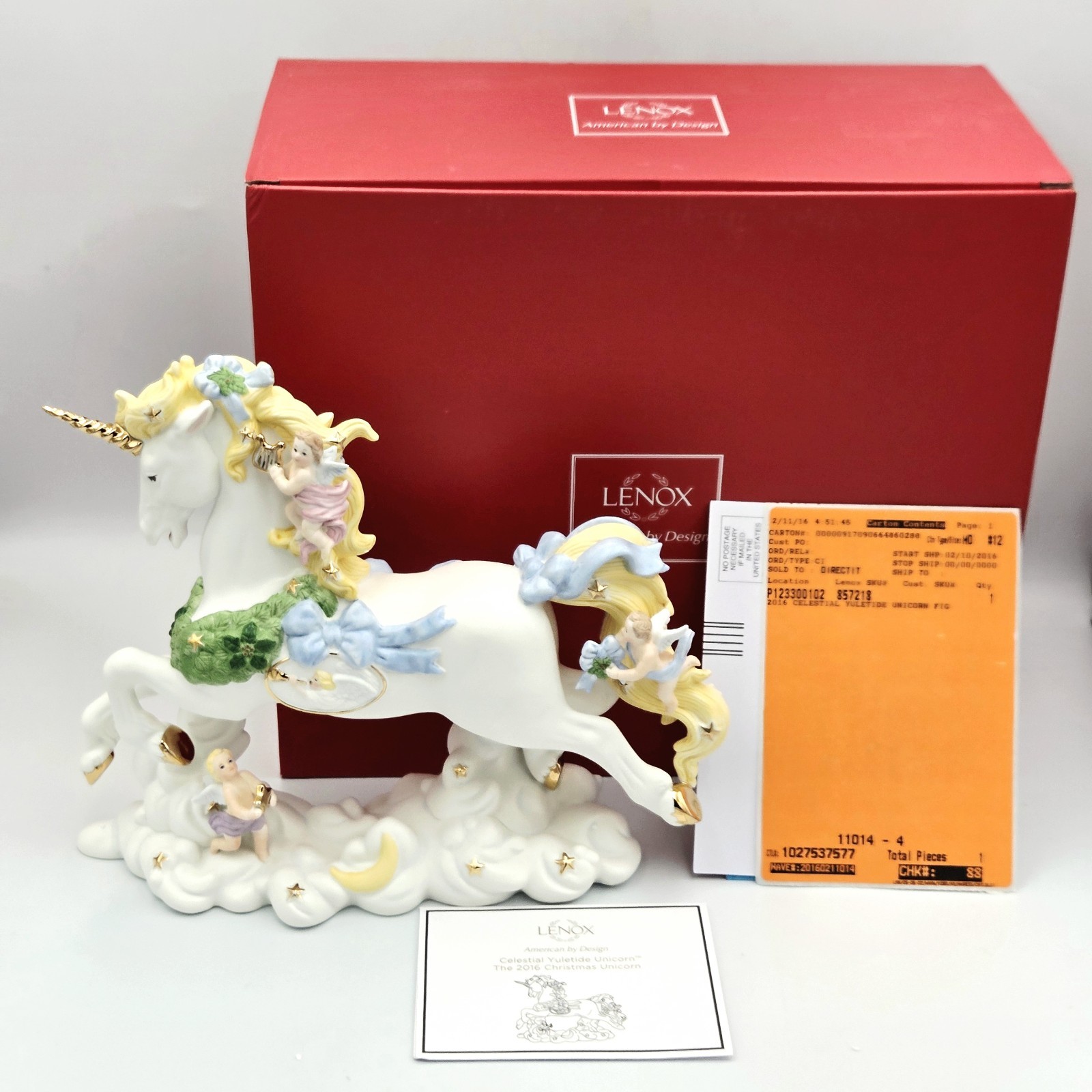 Lenox Limited Edition 2016 Celestial Yuletide Christmas Unicorn Figurine New Box