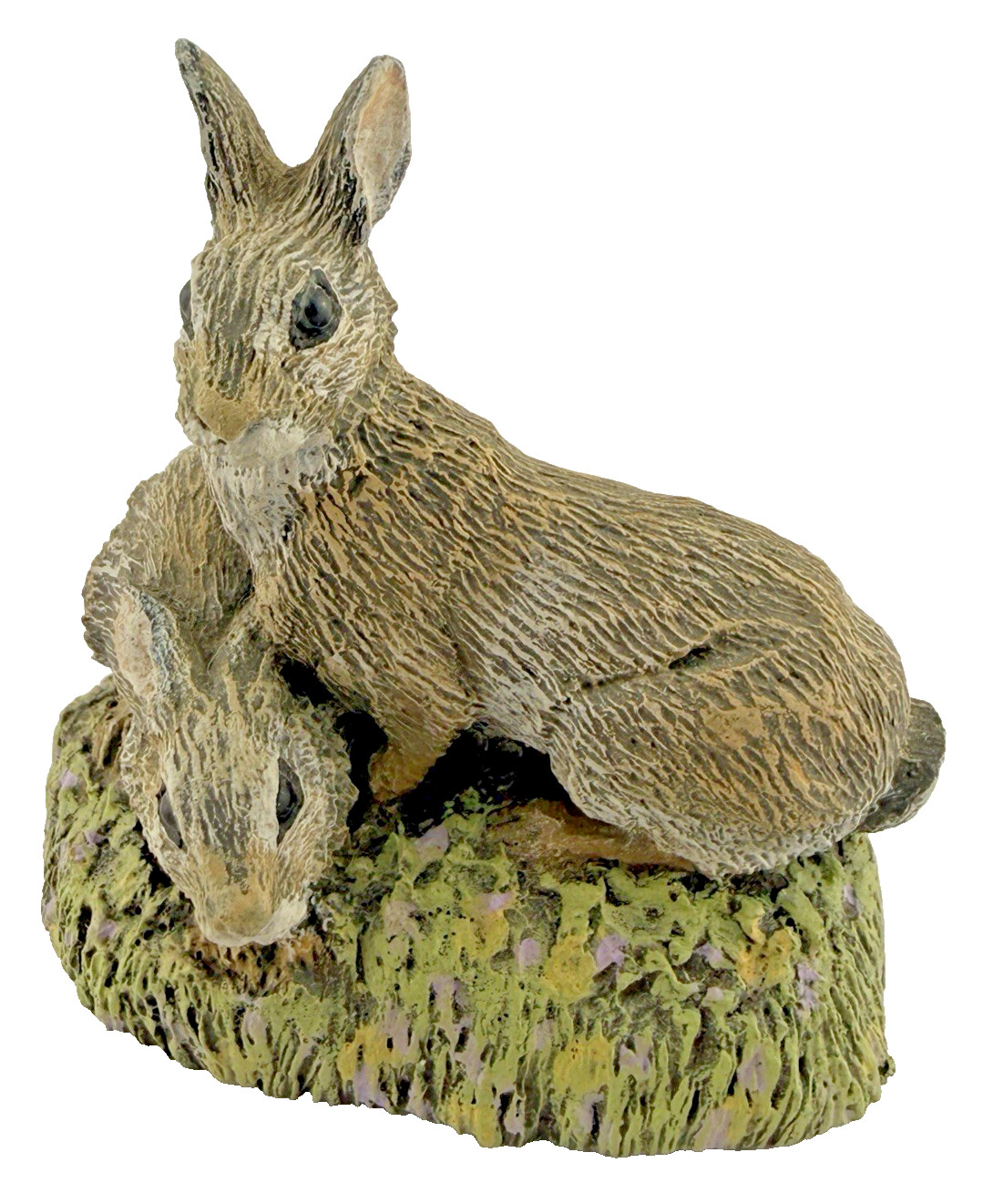Bronze Menagerie Cottontail Rabbits Figurine by Norman & Herman Deaton 1977