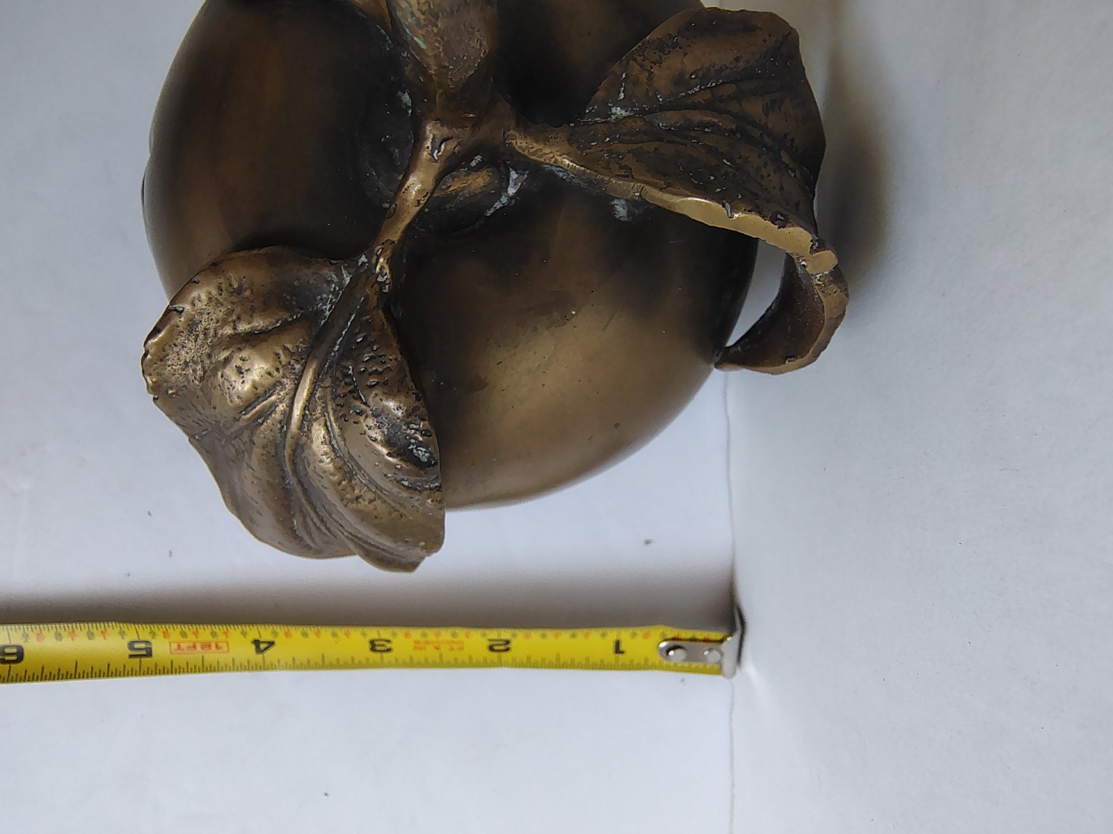 Surrealist Brass Apple Face Figure