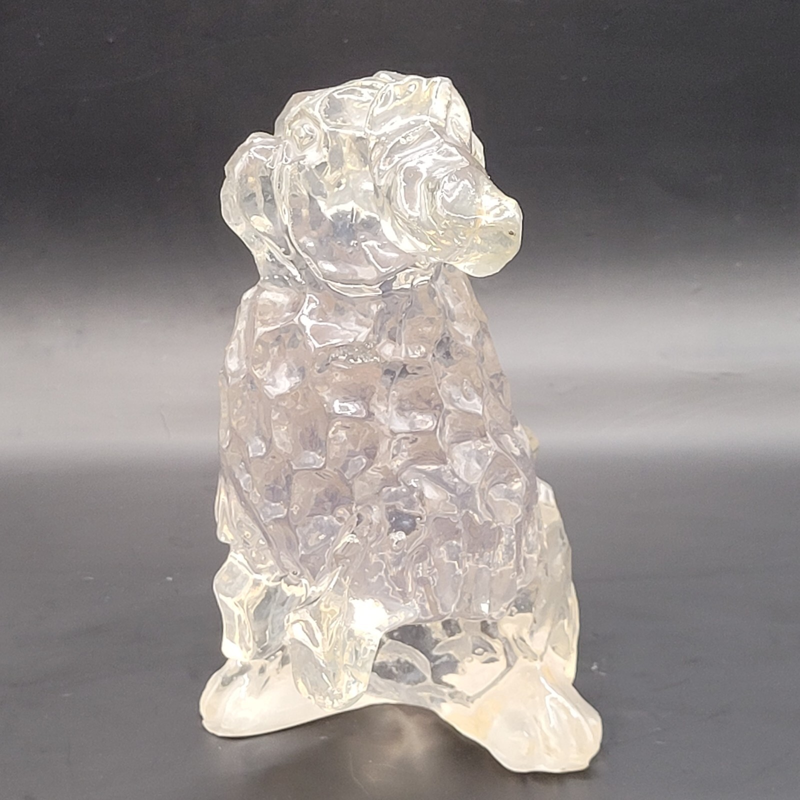 Dorothy Thorpe Clear Resin Pekingese Foo Dog Sculpture Figurine MCM 1960s Mexico