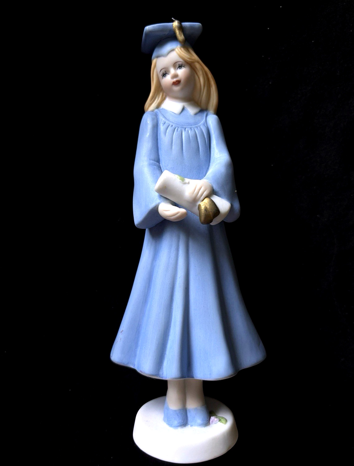1991 Enesco Blonde Girl Graduate Figurine Figure 7.25” GROWING UP GIRLS