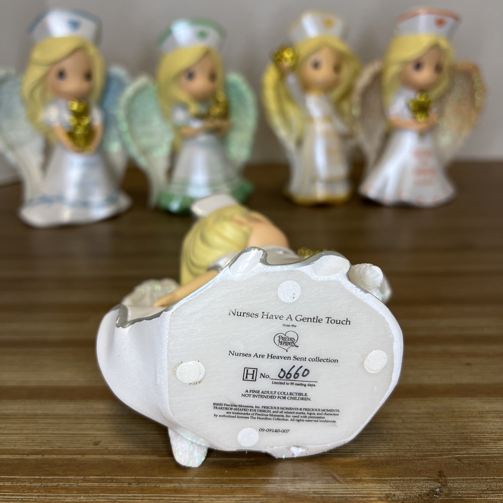 NEW W/COA Precious Moments Nurses are Heaven Sent Collection Lot 5 Nurse Angel