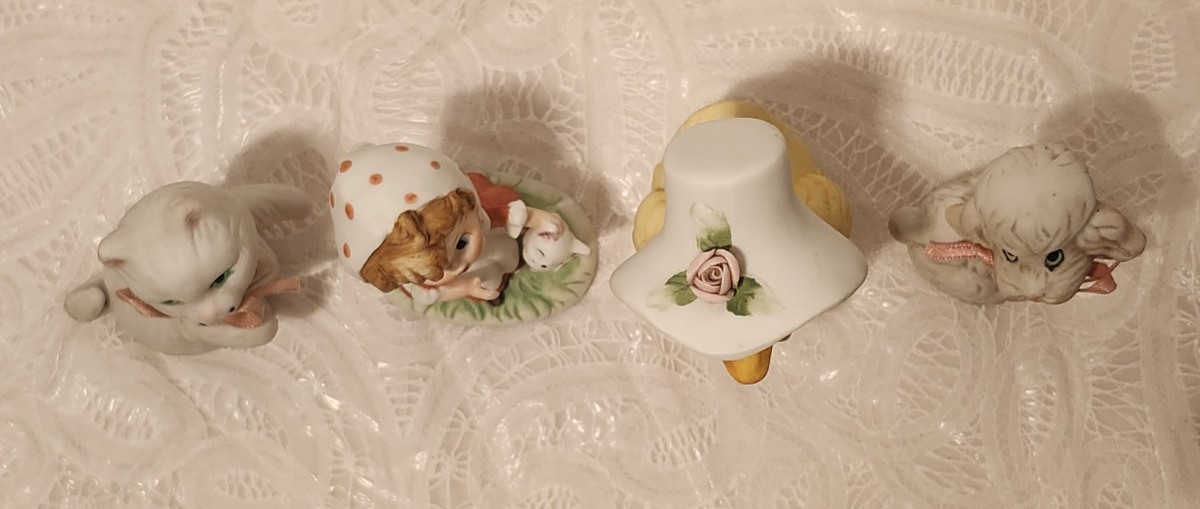 5 Bisque Porcelain Figurines – Assorted Makers & Animals 2 – 3.5″ Tall