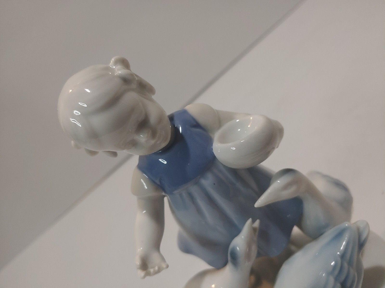 GEROLD PORZELLAN FIGURE 7″ Vintage Girl w/ geese Bavaria West Germany
