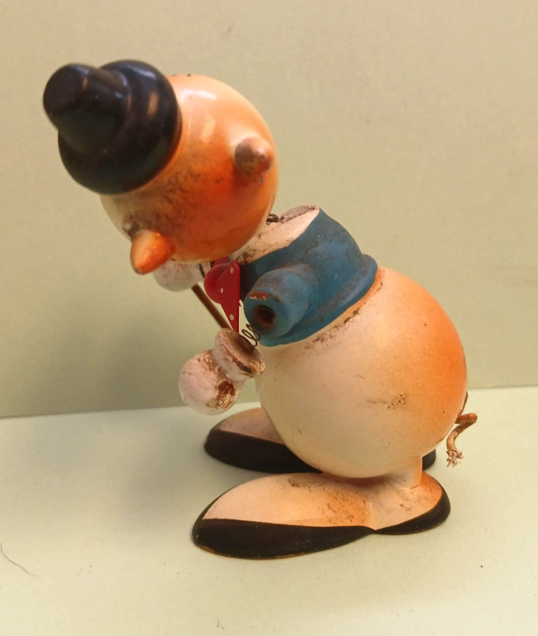 Vintage 60s Goula made in Spain Figurine Pig with cane
