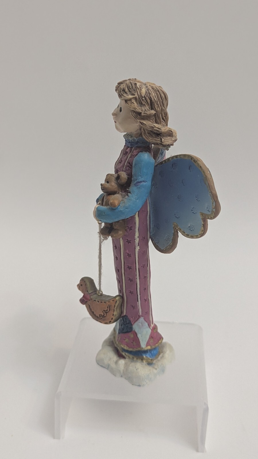 Russ Berrie Heavensent Angel 6″ Figurine #13825 Reg. CZ-1680 w/Teddy & Duck