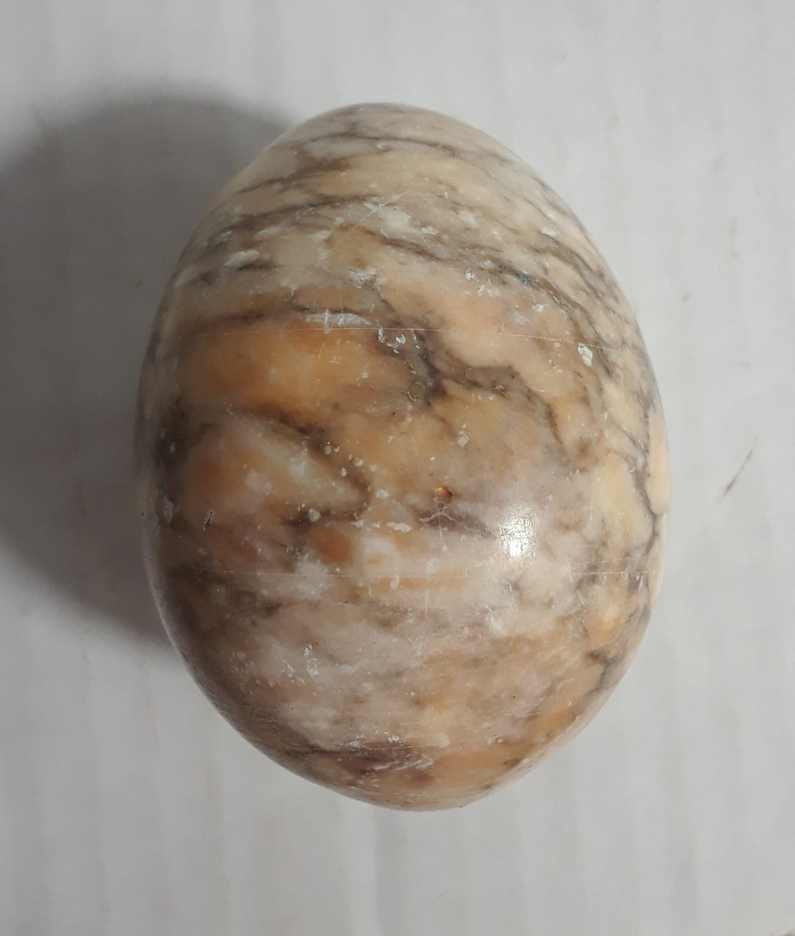 Vintage Alabaster Granite Marble Polished Egg Authentic Made in Italy 2.5 in