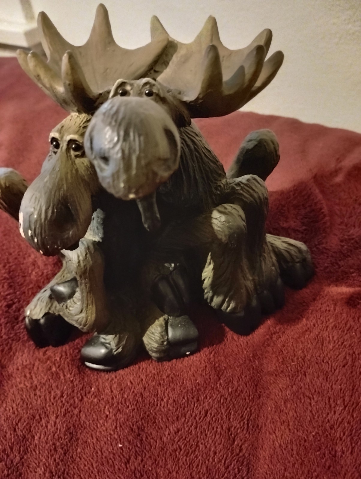 1998 Vintage Moose Lovers Singing Tree Bearfoots Be Mooses Resin Figurine