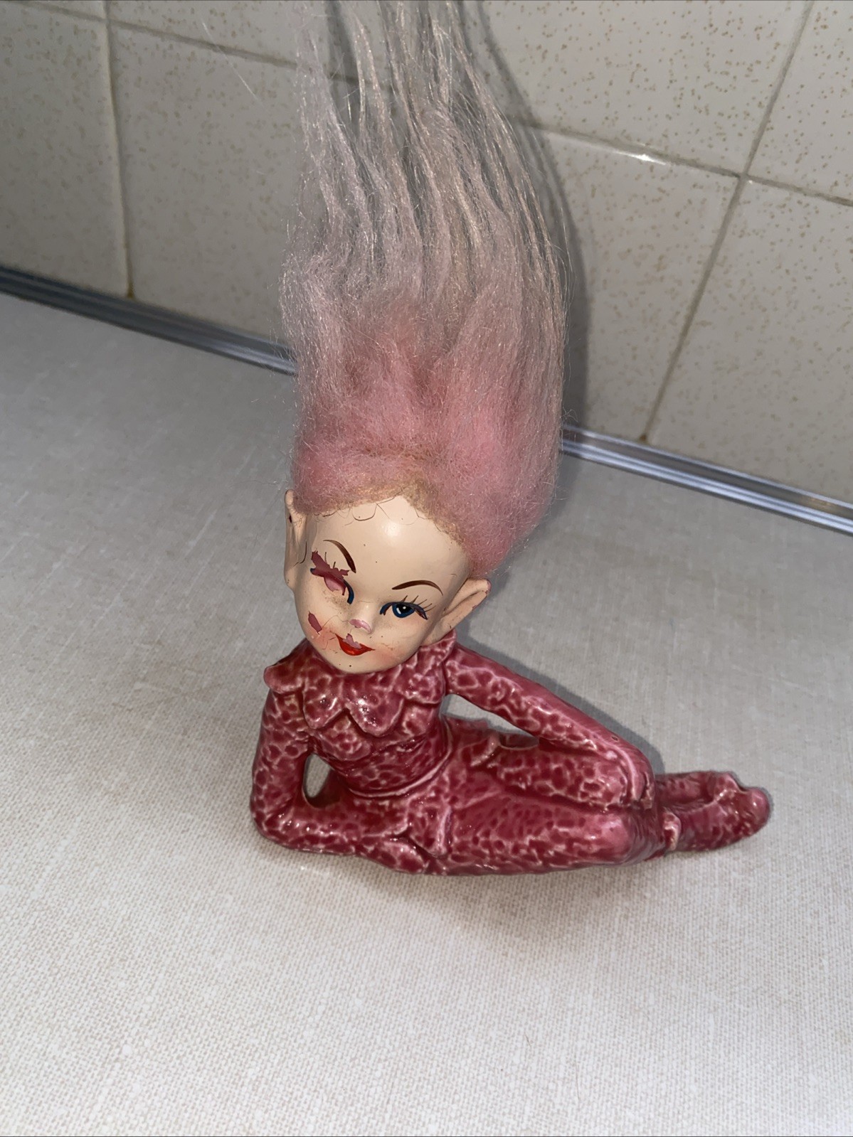 1950’s MCM Vintage Ceramic Pixie Elf Figurine BRINN’s JAPAN T 1490