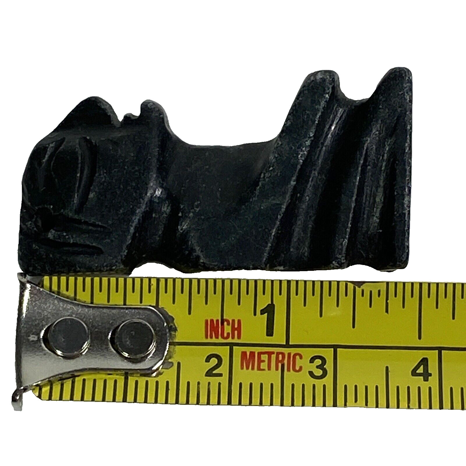 Vtg Stone Pendant Figurine Hand Carved God Deity Primitive Charm Prayer Black k