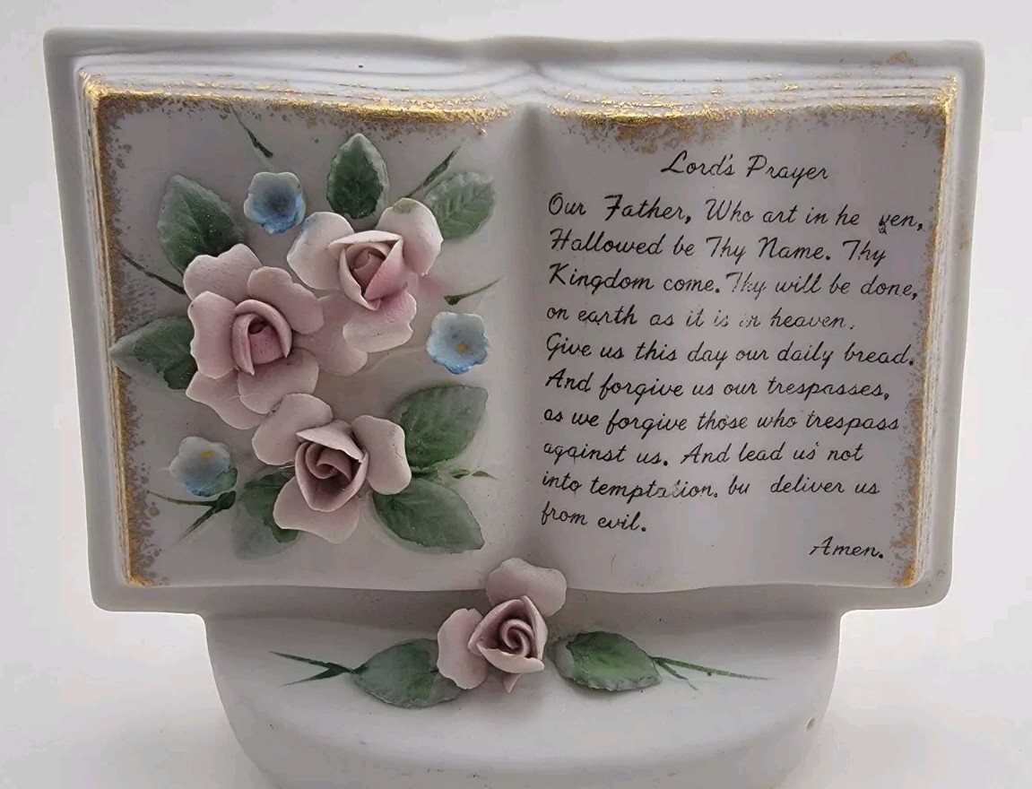 Vintage Hand Painted Lord’s Prayer Planter Kelvin Fine China