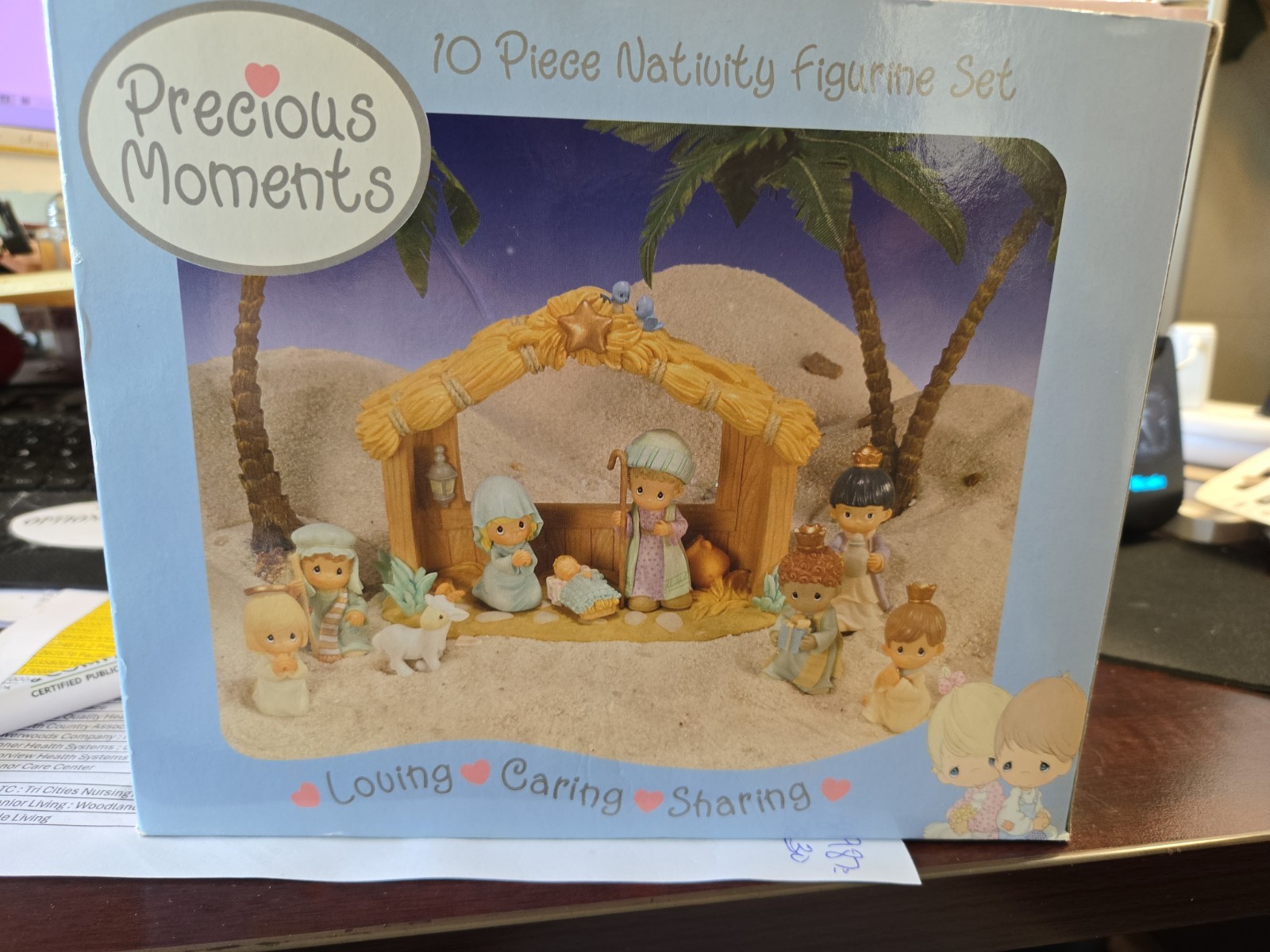 Precious Moments 10 Piece Nativity Figurine Set #692027 Complete Box Read