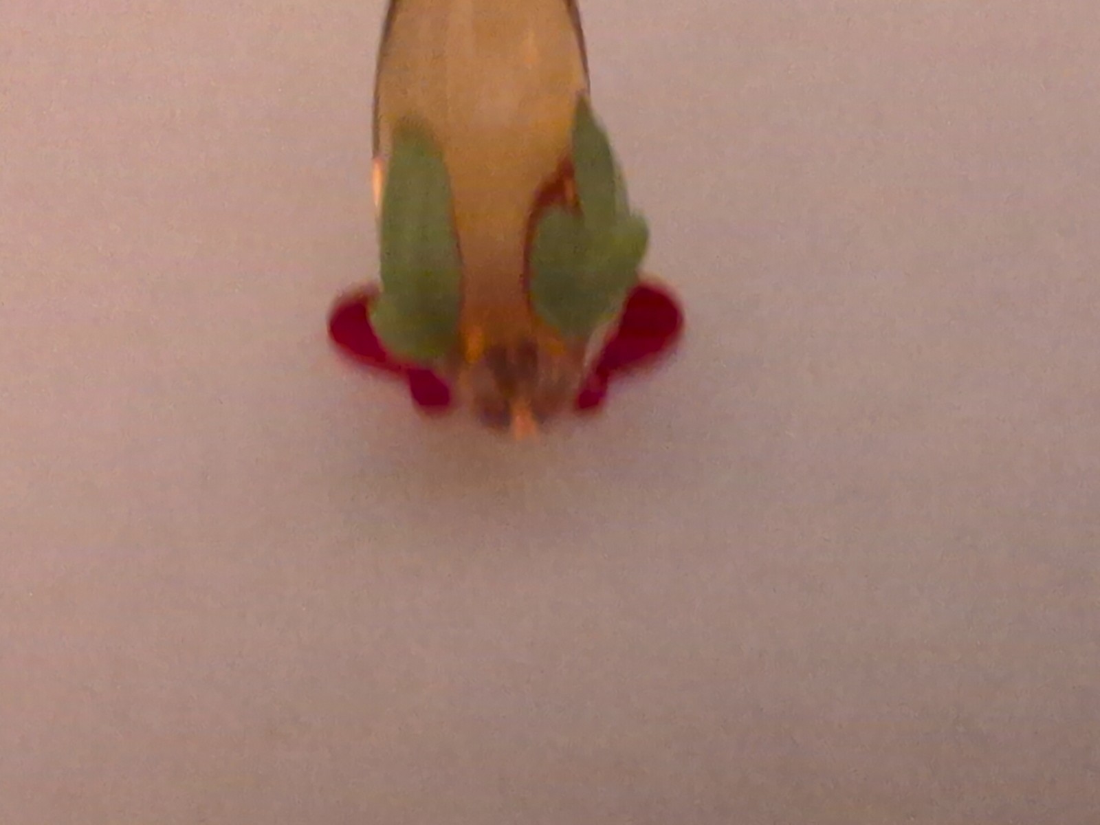 Vintage Swan Miniature Glass Figurine Hand Blown Art Glass Clear Yellow Red