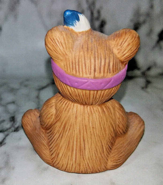 Vtg HOMCO 1413 November Thanksgiving Bear Monthly Calendar Bears Figurine Indian