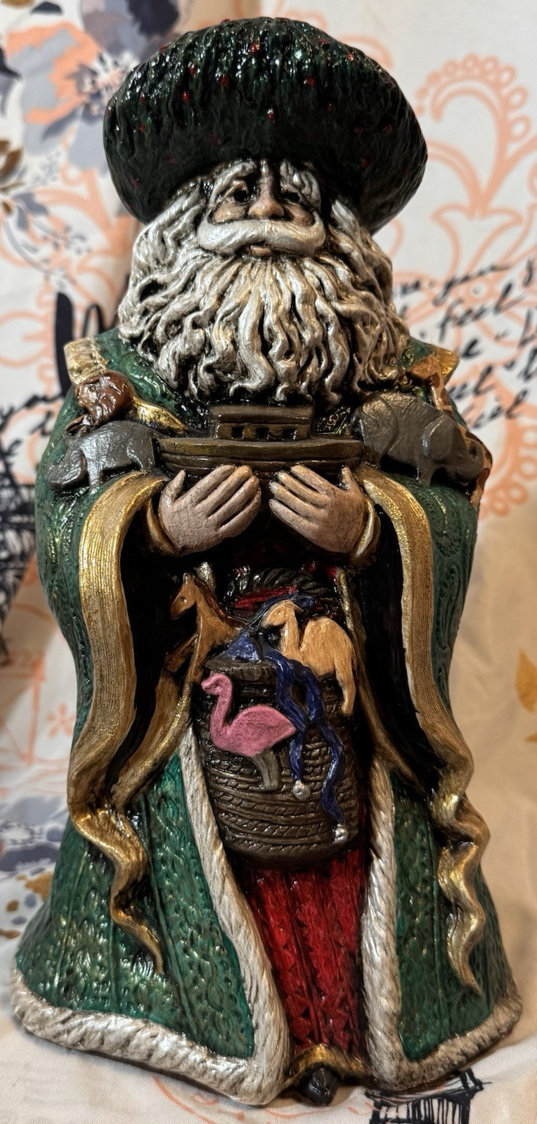 Old World Santa. Noah’s Ark toys. Handpainted. Ghost of Christmas Present.