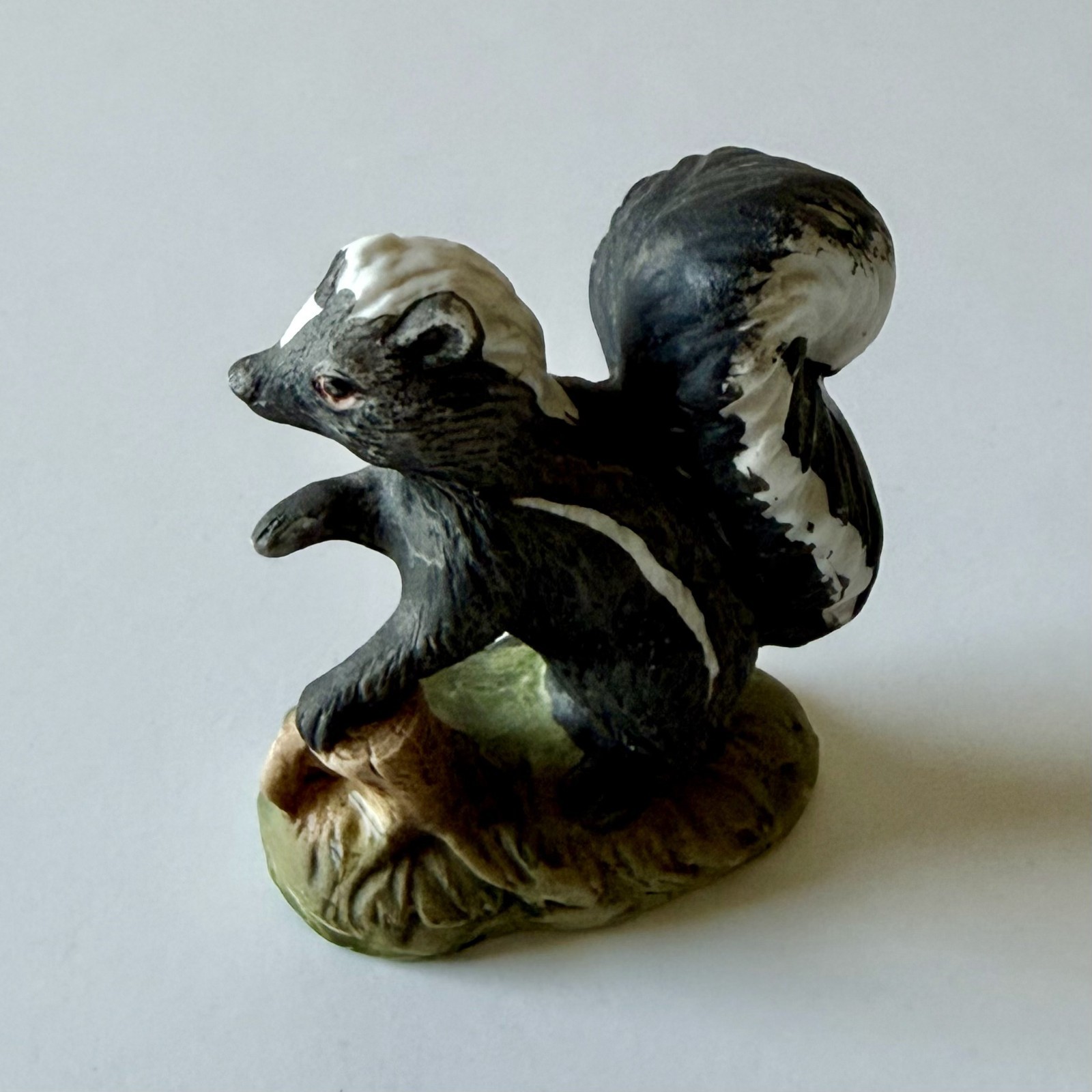 Vintage Miniature Porcelain SKUNK Figurine Hand Painted Matte Finish – Outdoor