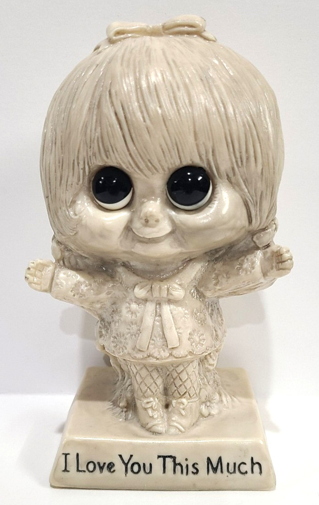 Vintage I Love You This Much 1970 Russ Berrie Figurine 6″