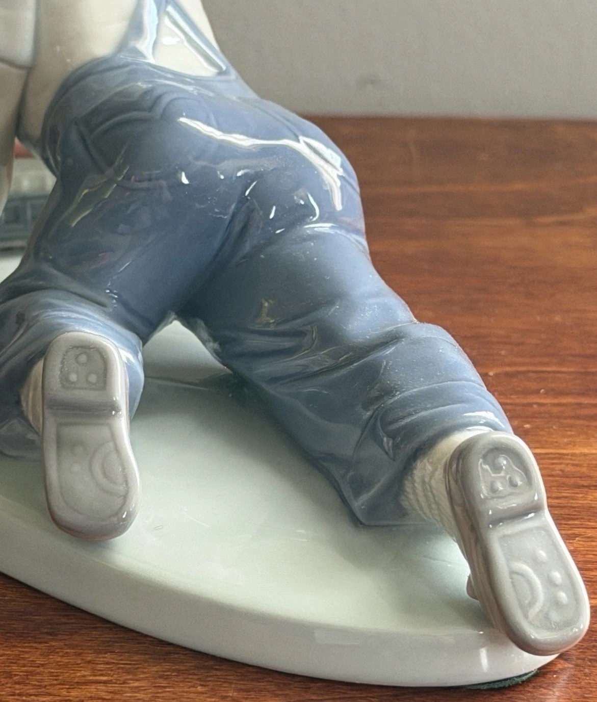 Lladro All Aboard # 7619 Boy with Train Retired Glossy Porcelain Figurine Signed