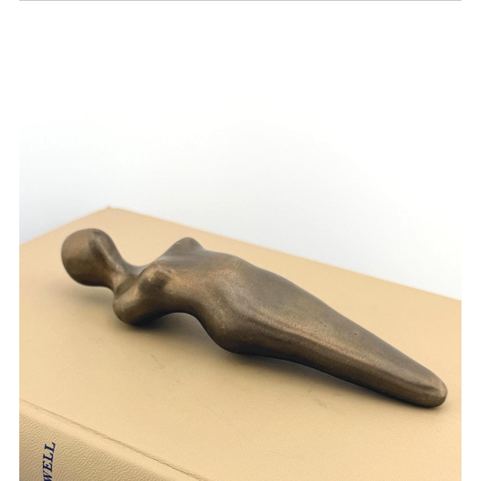 Mid Century Modern Minimalist Reclining Nude Sculpture Abstract Female Figurine