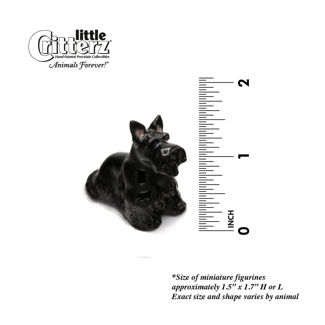 Little Critterz Scottish Terrier Black “Fala” – miniature porcelain figurine