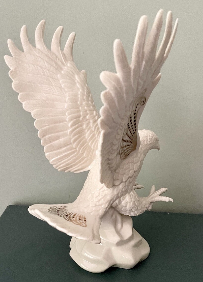 Lenox China Jewels Collection Statement Eagle Lg Porcelain Ivory Gold New In Box