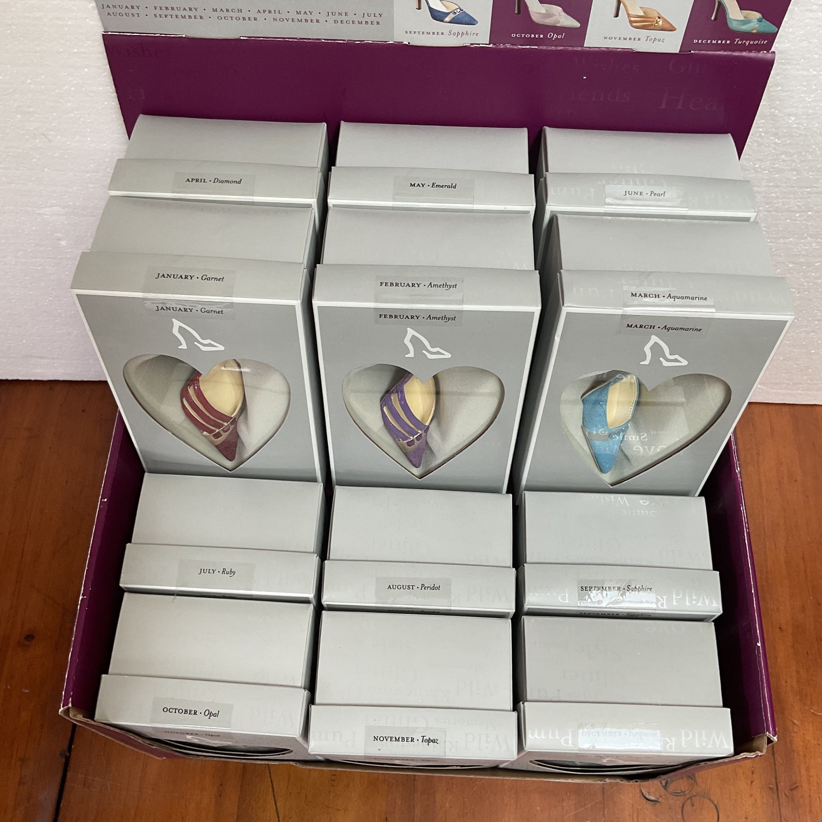 Lot of 12 Just the Right Shoe Raine Birthstone Collection 2003 Boxes COAs