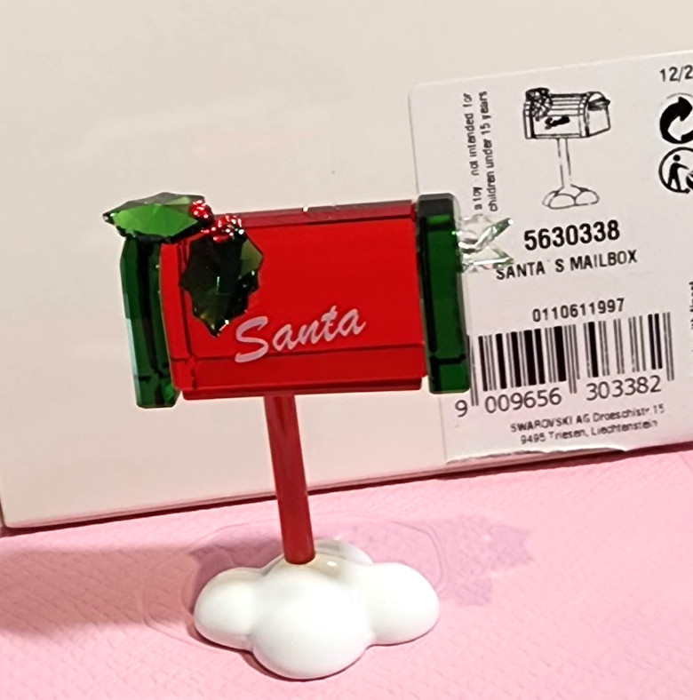 Swarovski SANTA’S MAILBOX Crystal Figurine Small 5630338 *Genuine* Mint in Box!