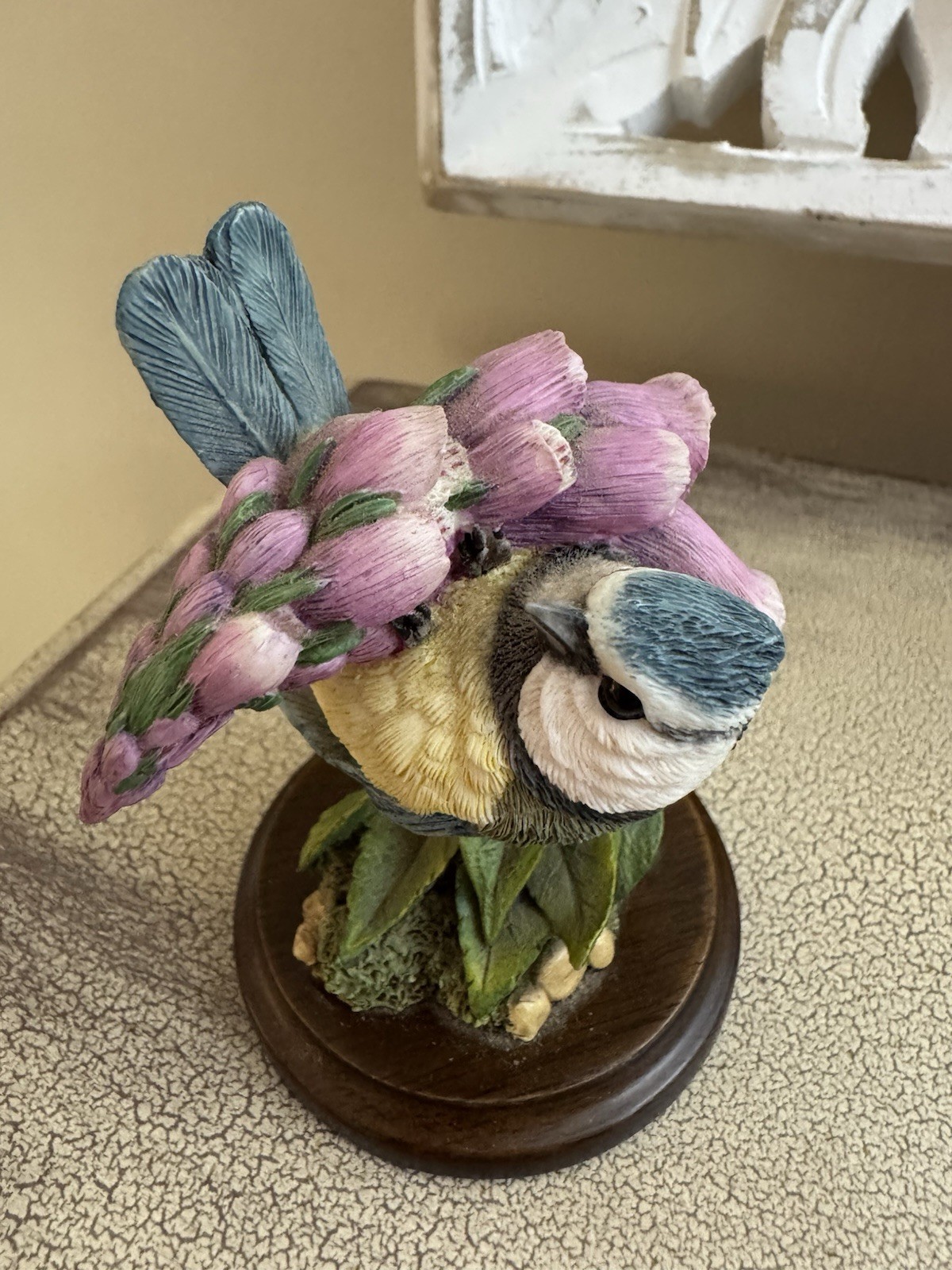 Country Artists Bluetit with Foxglove Bird Figurine 01288 Hand Painted 4.5”