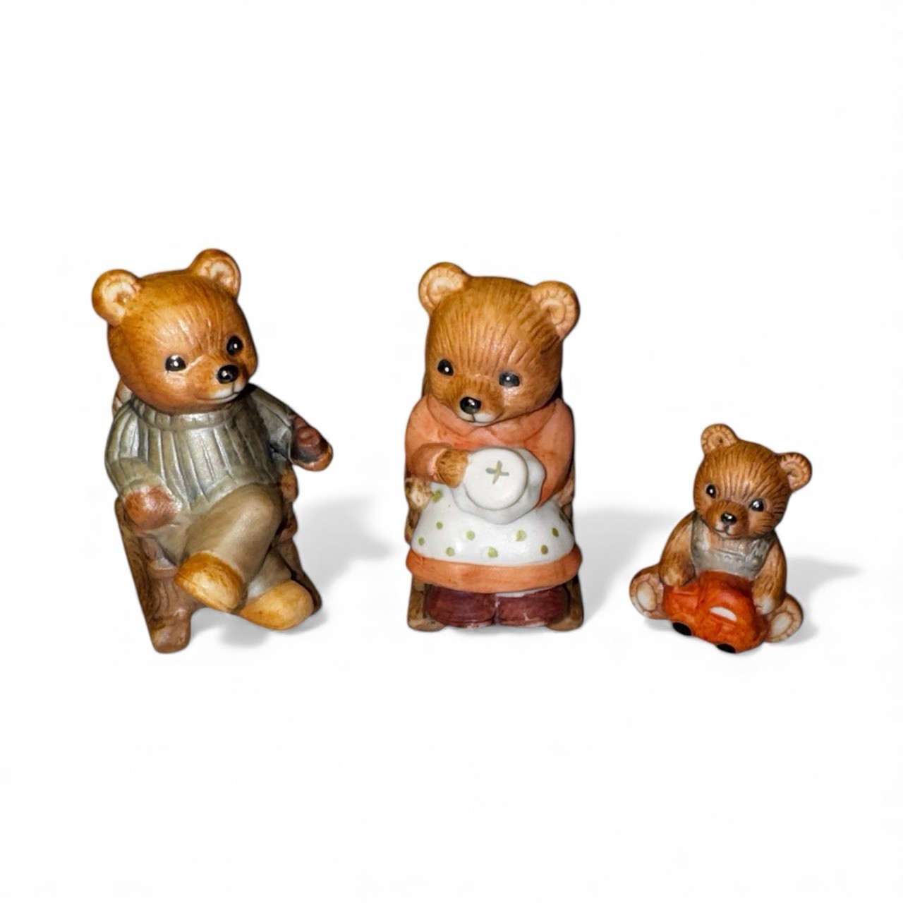 Vintage Homco Rocking Chair Bear Figurine Baby Bear Family Baby Room Decor