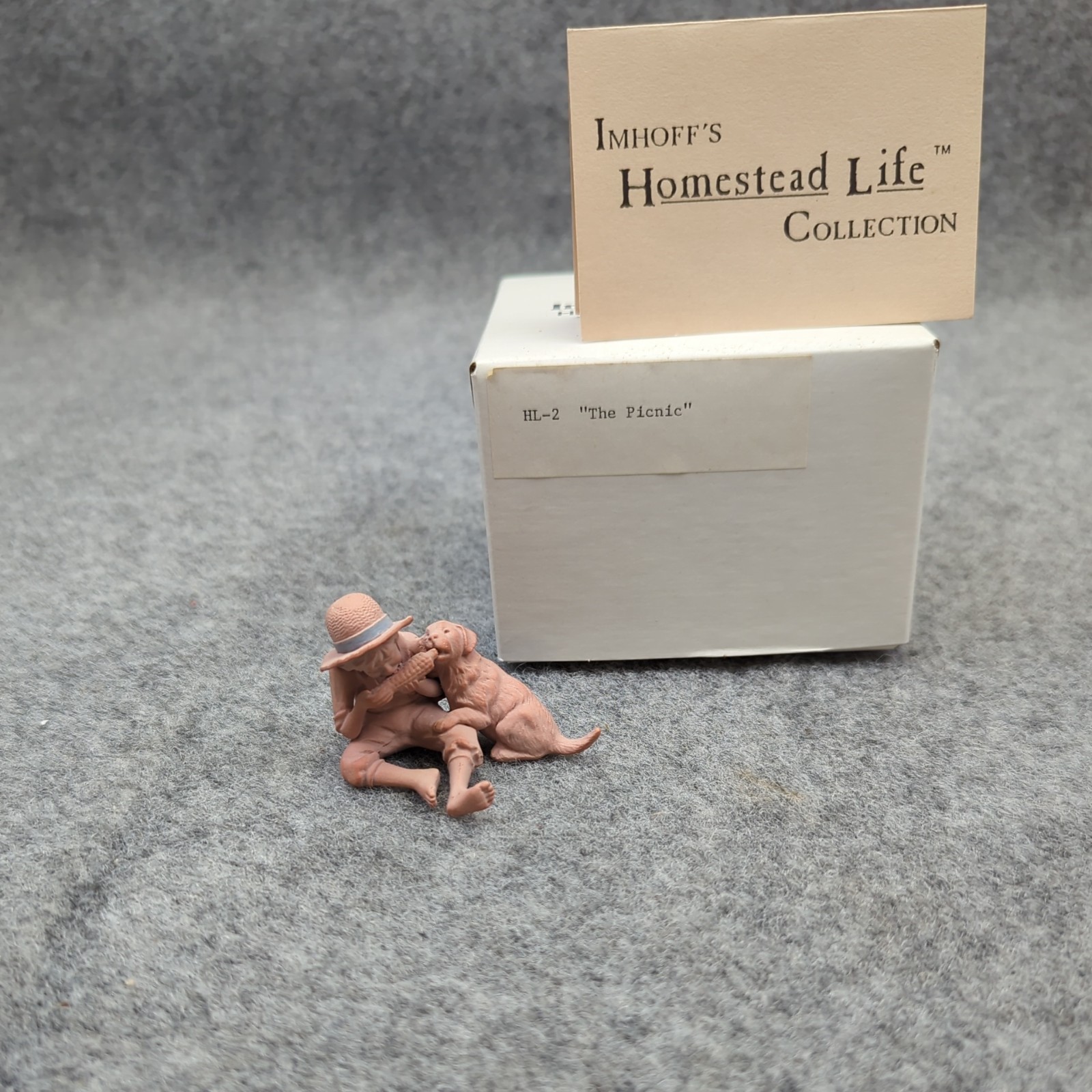 Vintage John Imhoff Homestead Collection “The Picnic” Figurine Signed/Boxed