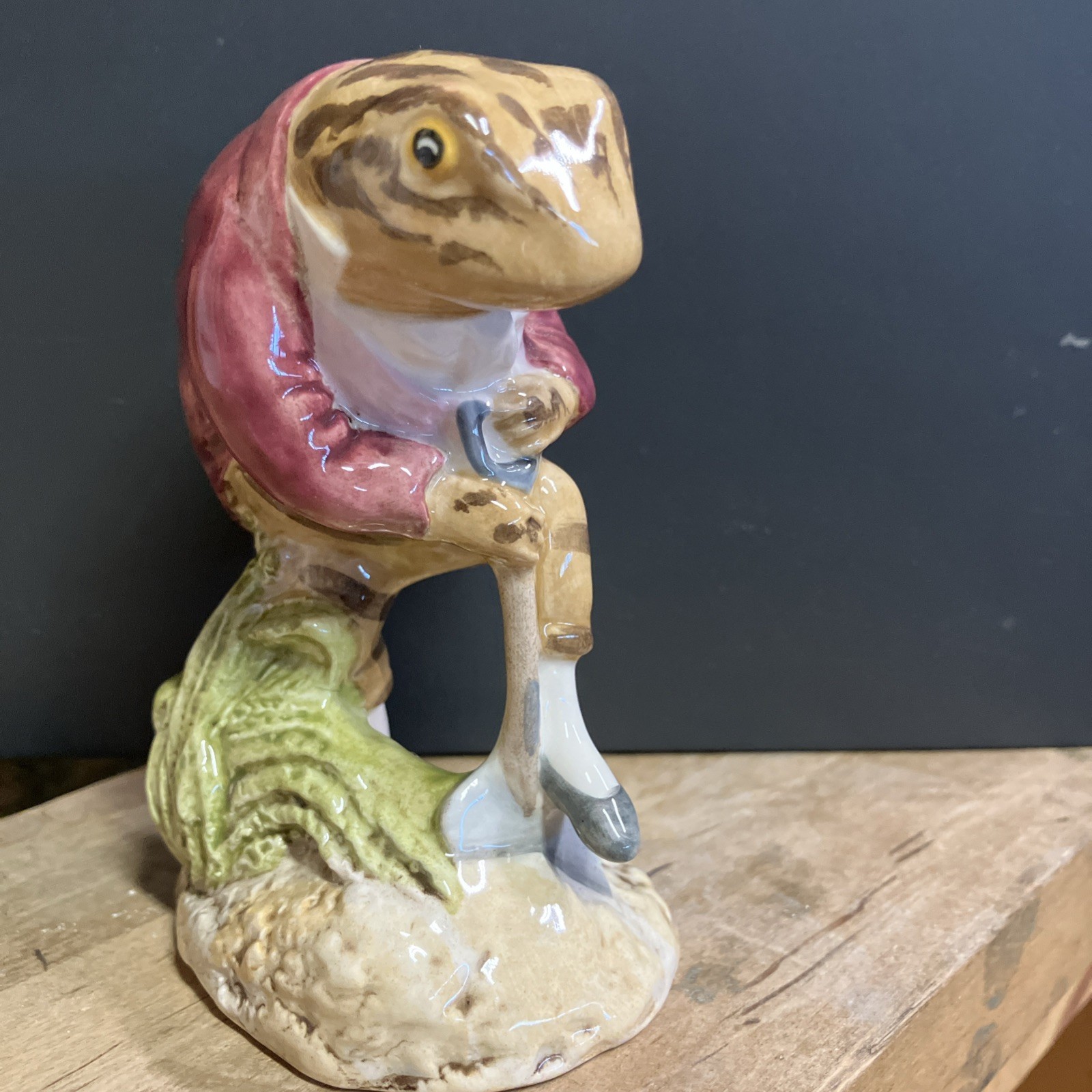 Beswick Beatrix Potter Mr Jeremy Fisher Digging Figurine 1988 Vintage In box
