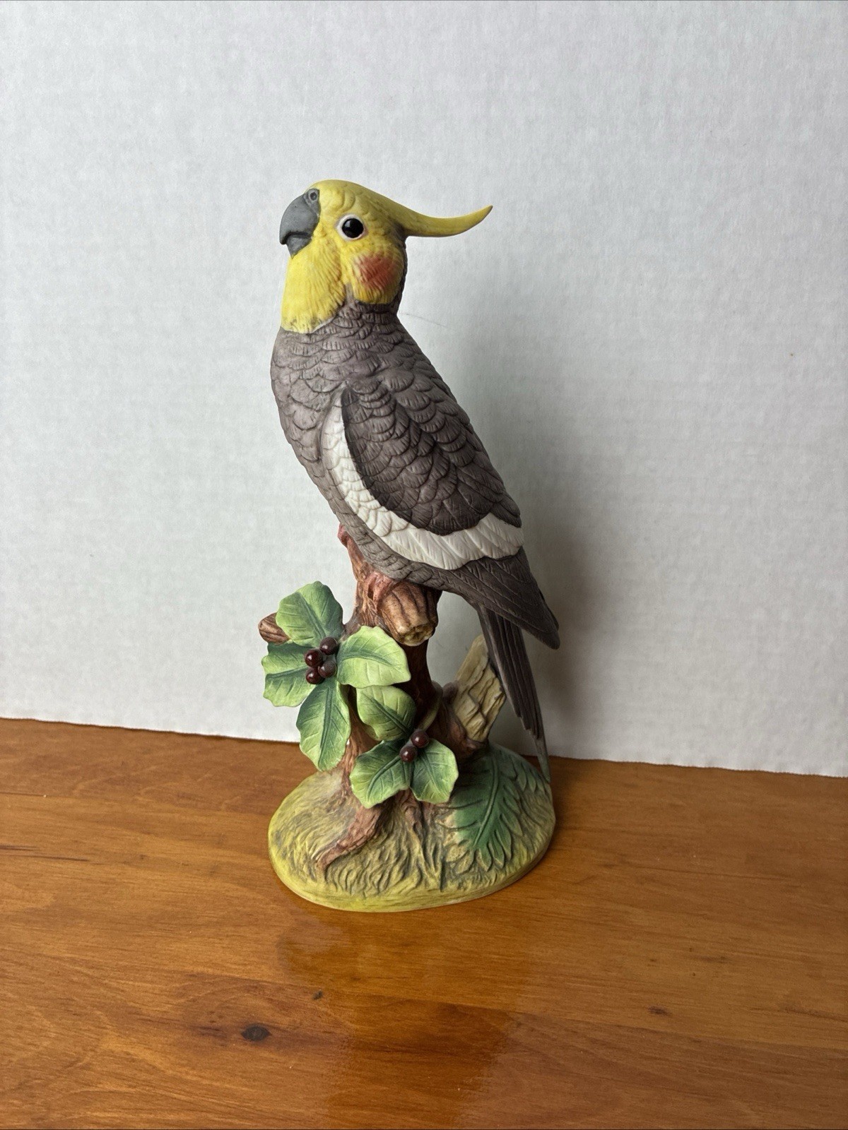 Andrea by Sadek Cockatiel Bird Figurine Porcelain Ceramic Japan 1982 Vintage