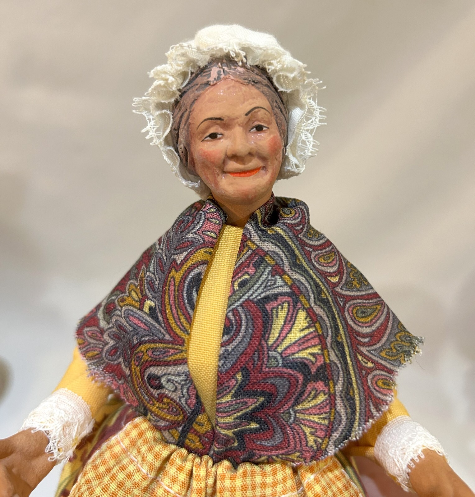 Vintage French Claude Carbonel Doll Terracotta Terre Cuite Woman Figurine 9″