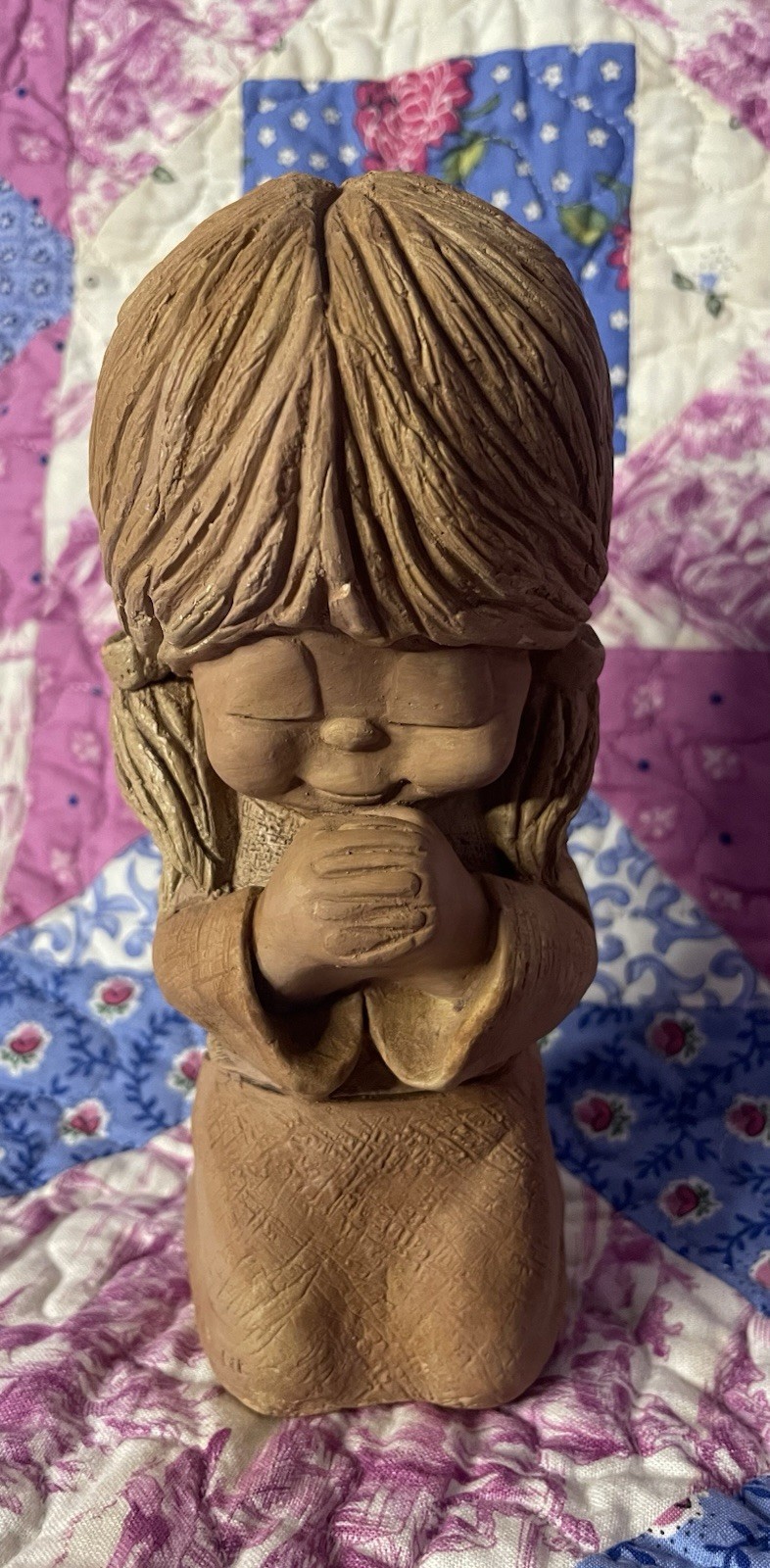 Fannykins “God Bless Everyone” Clay Figurine Solar Statuary 1978 by Bill Mack