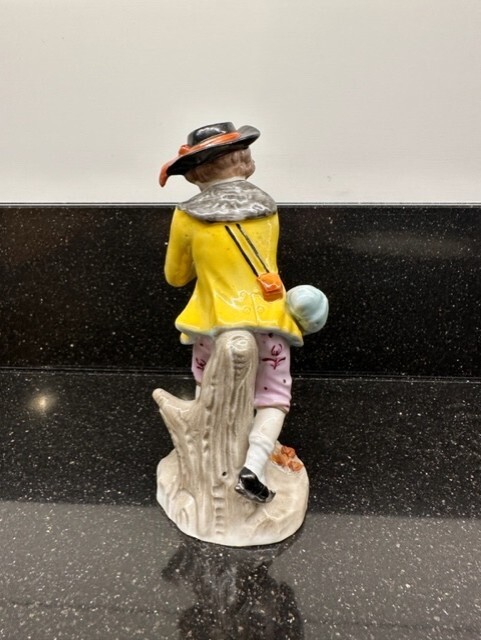 Vtg 1900s Sitzendorf German Porcelain Sheep Maiden Boy w/ Rabbit Duck Figure