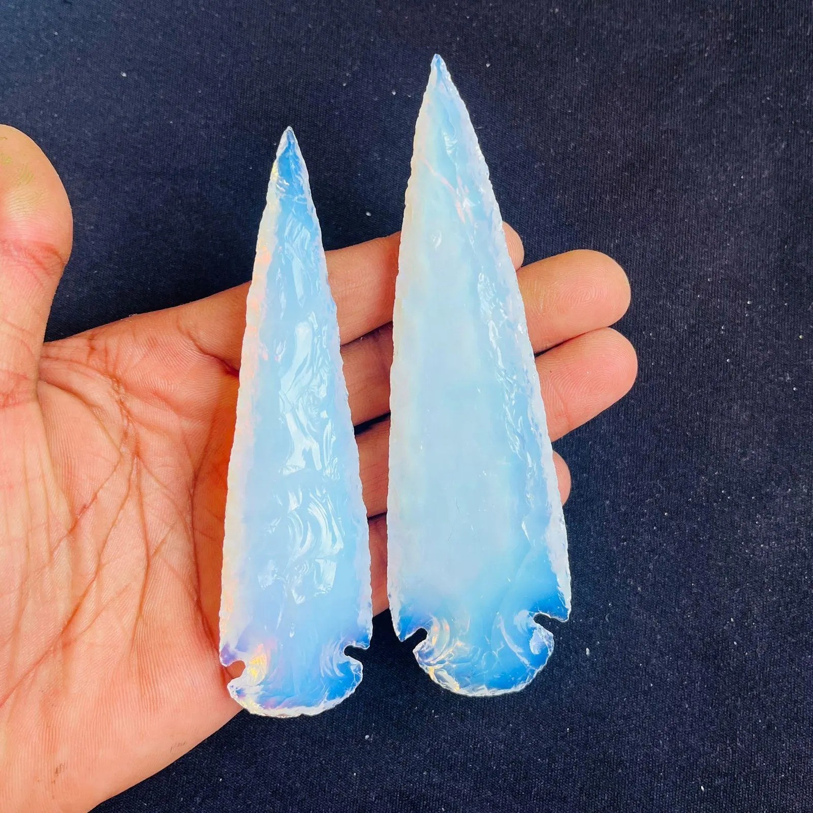 Handmade Opalite Crystal Arrowhead Athame – Hunting Blade, Boho Crystal Gift