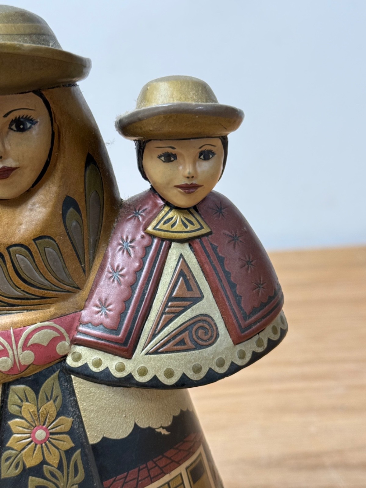Handmade Madonna Mother & Child Sculpture South American Folk Art German Obando