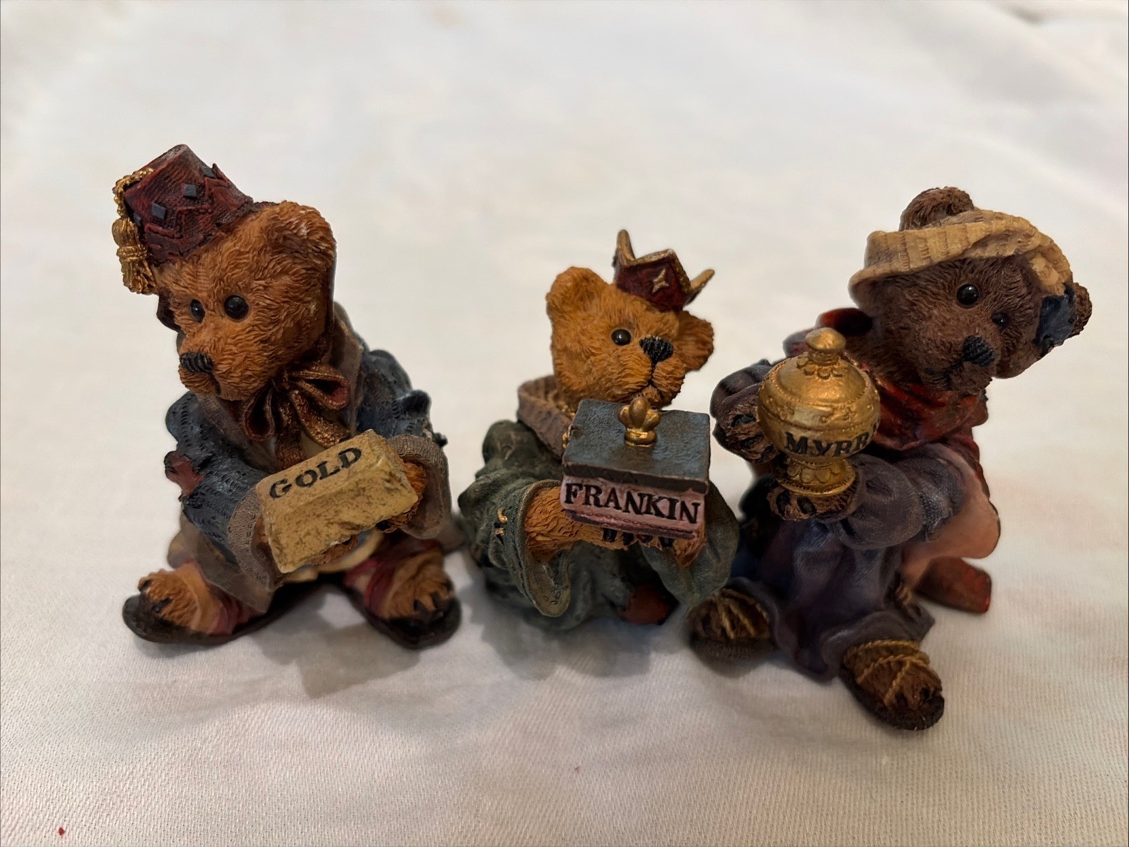 BOYDS BEARS 3 Wise Men Nativity Series #2 Gold Frankincense Myrrh Three Kings
