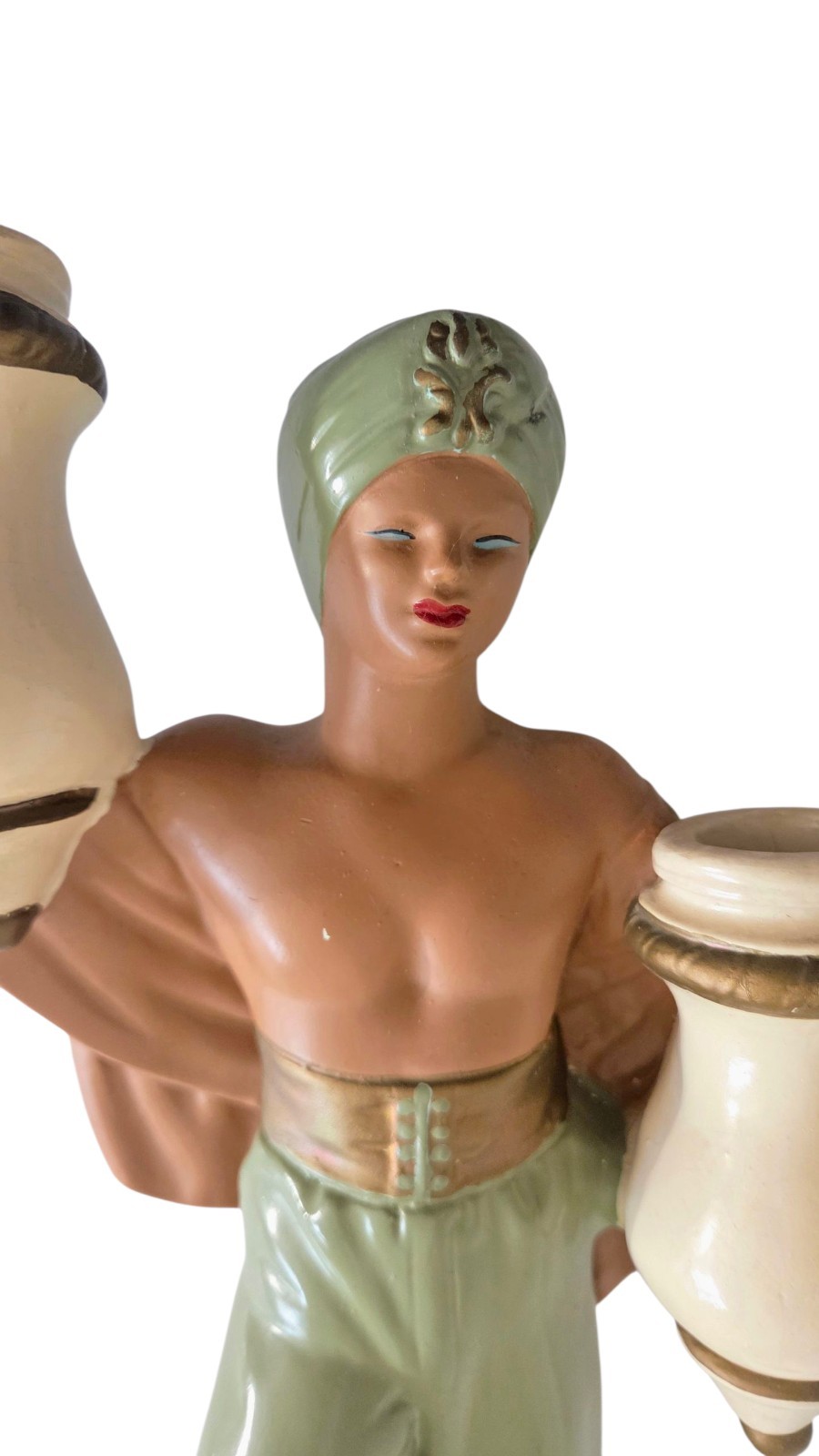 Alexander Backer ABCO Chalkware Arabian Man Figurine Wall Hanging Candle Sconce