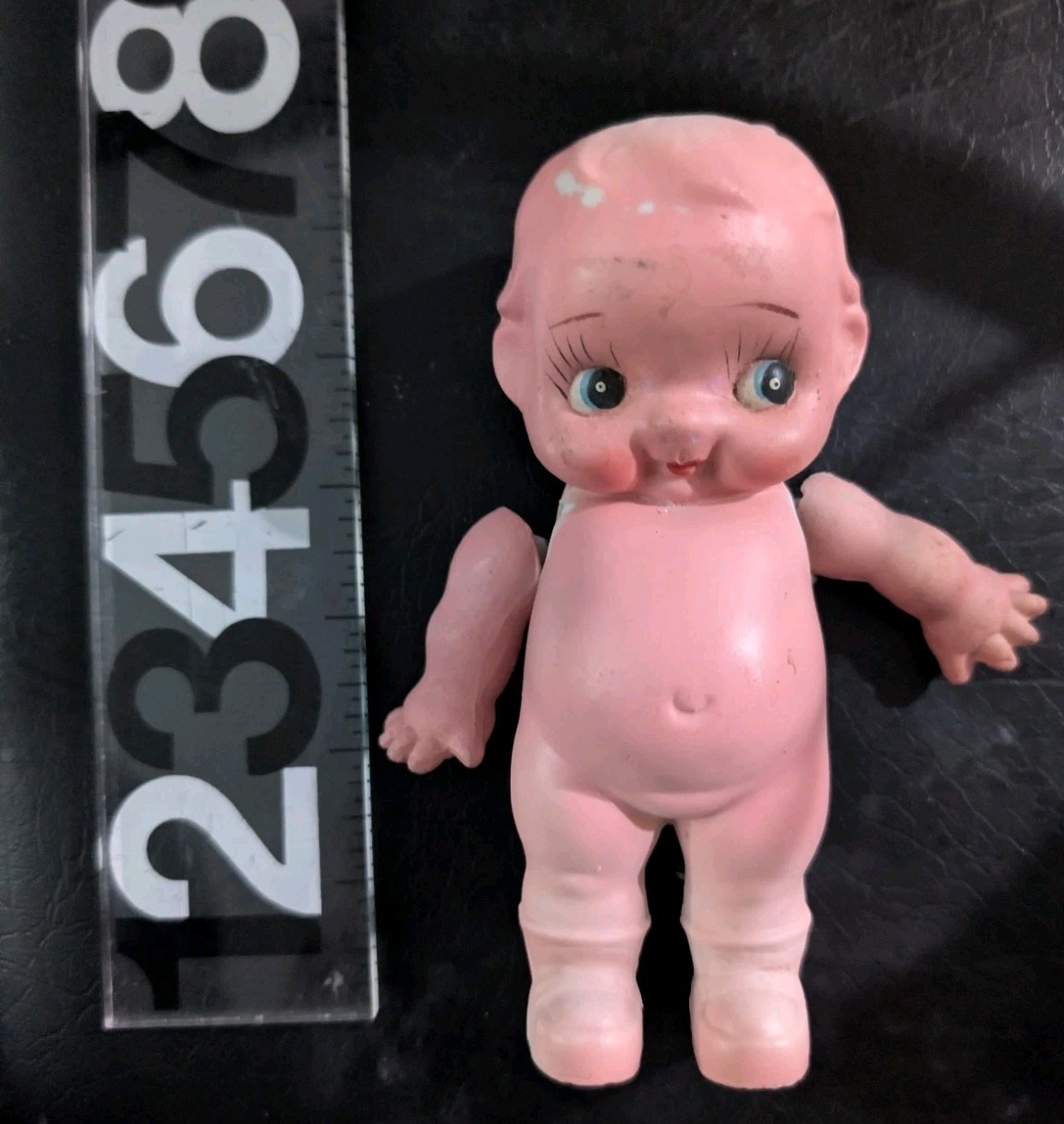 RARE Vintage 1930’s Chalkware Kewpie Doll Carnival Figurine Moving Arms Japan 7″