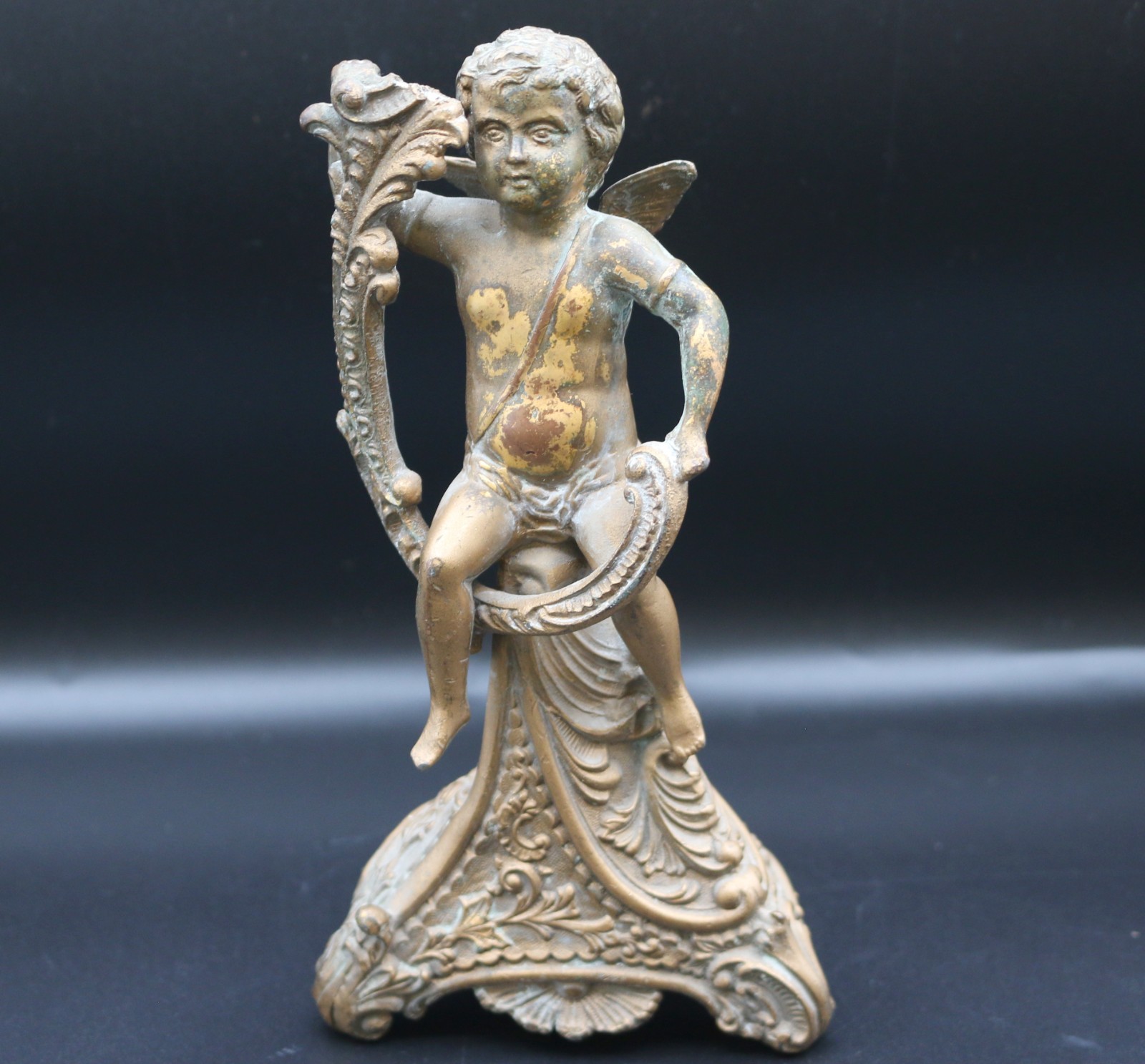 Vintage JB Jennings Brothers Cherub Angel 8″ Metal Figurine