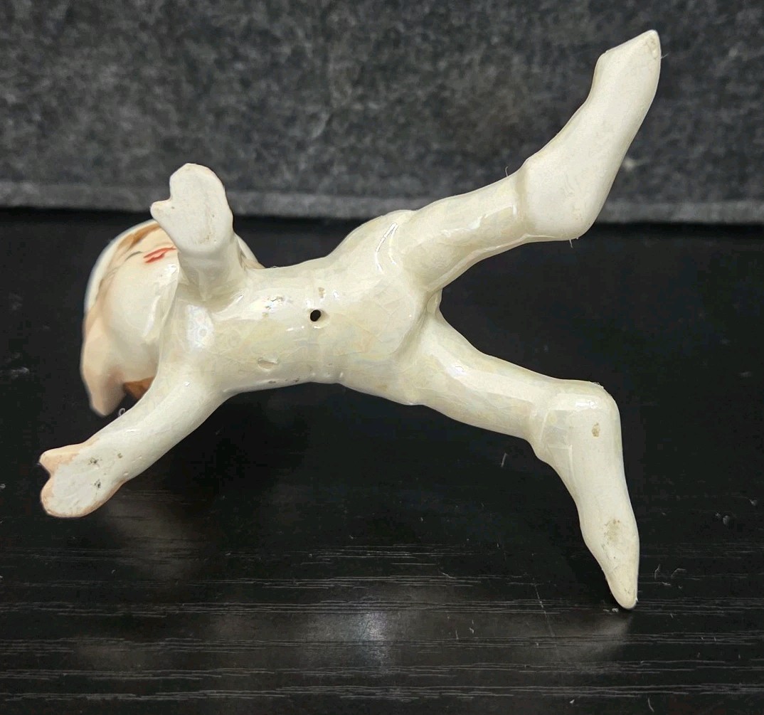 Vtg Set of LEFTON? Iridescent White Pixie Elf Whimsical Figures Japan Christmas