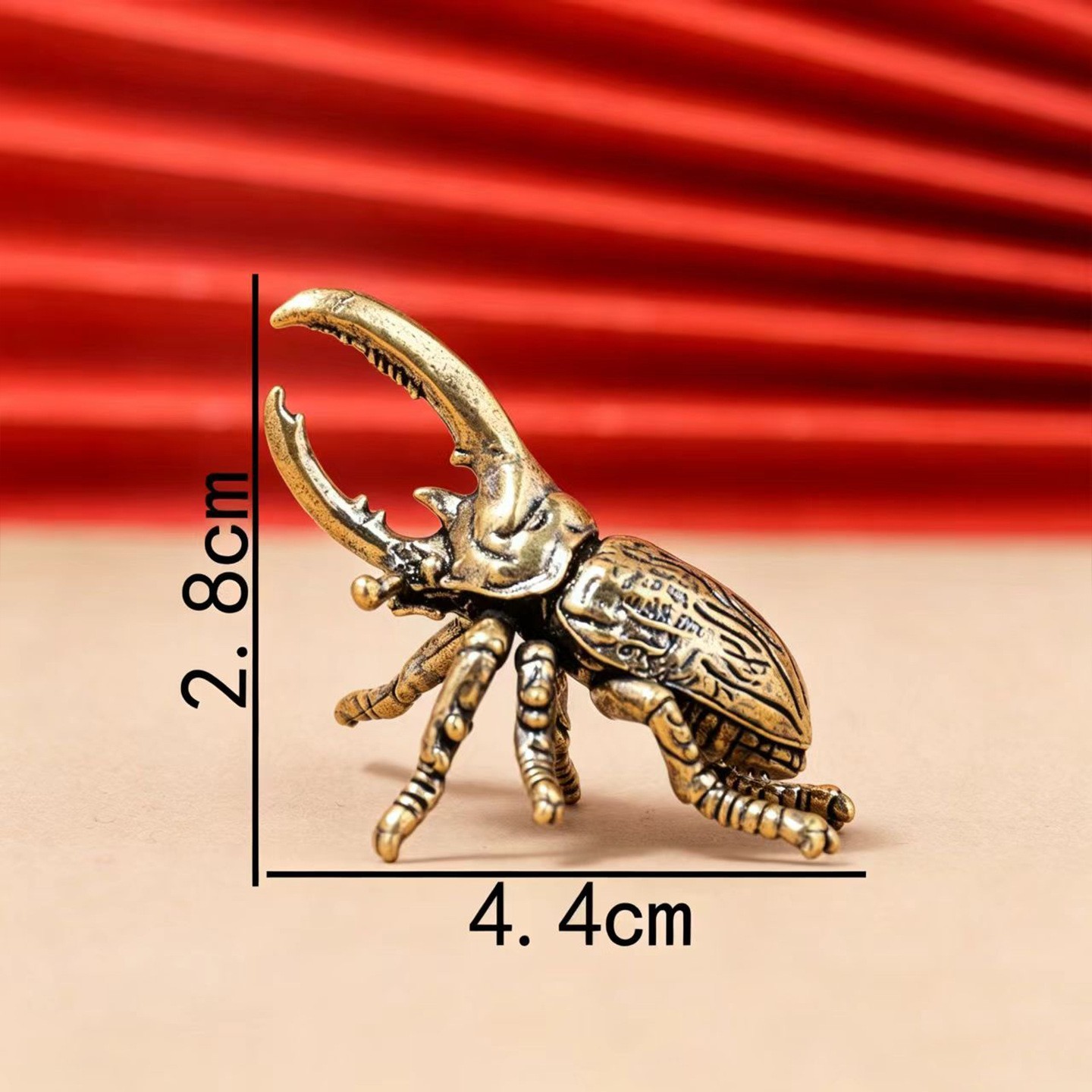 Lot of 2 Vintage Brass Home Desk Deco Statue Figurine ornament Hercules beetle