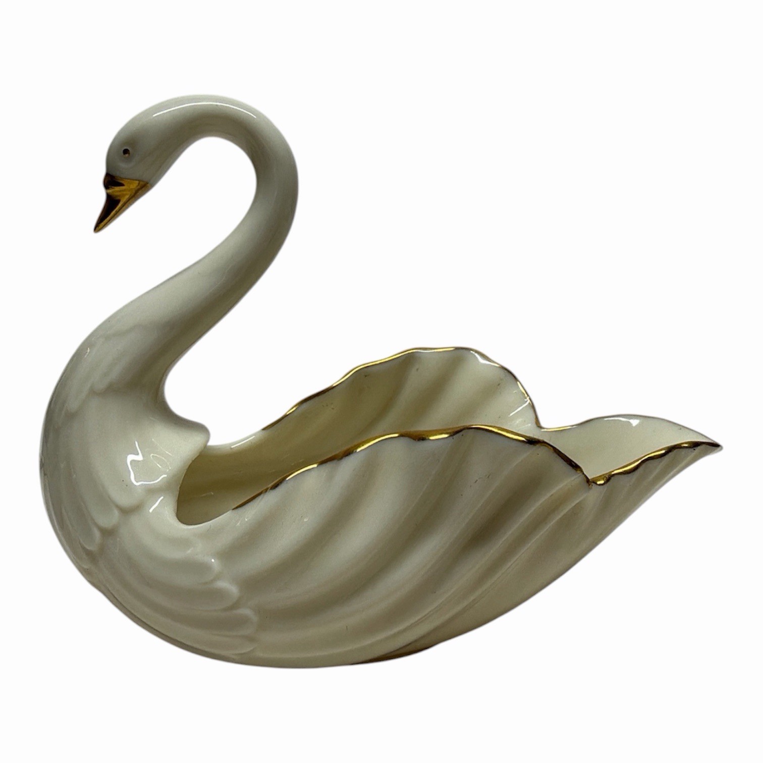 Lenox Swan Porcelain Figurine Vintage Cake Wedding 24k Gold Trim Stamp Retired