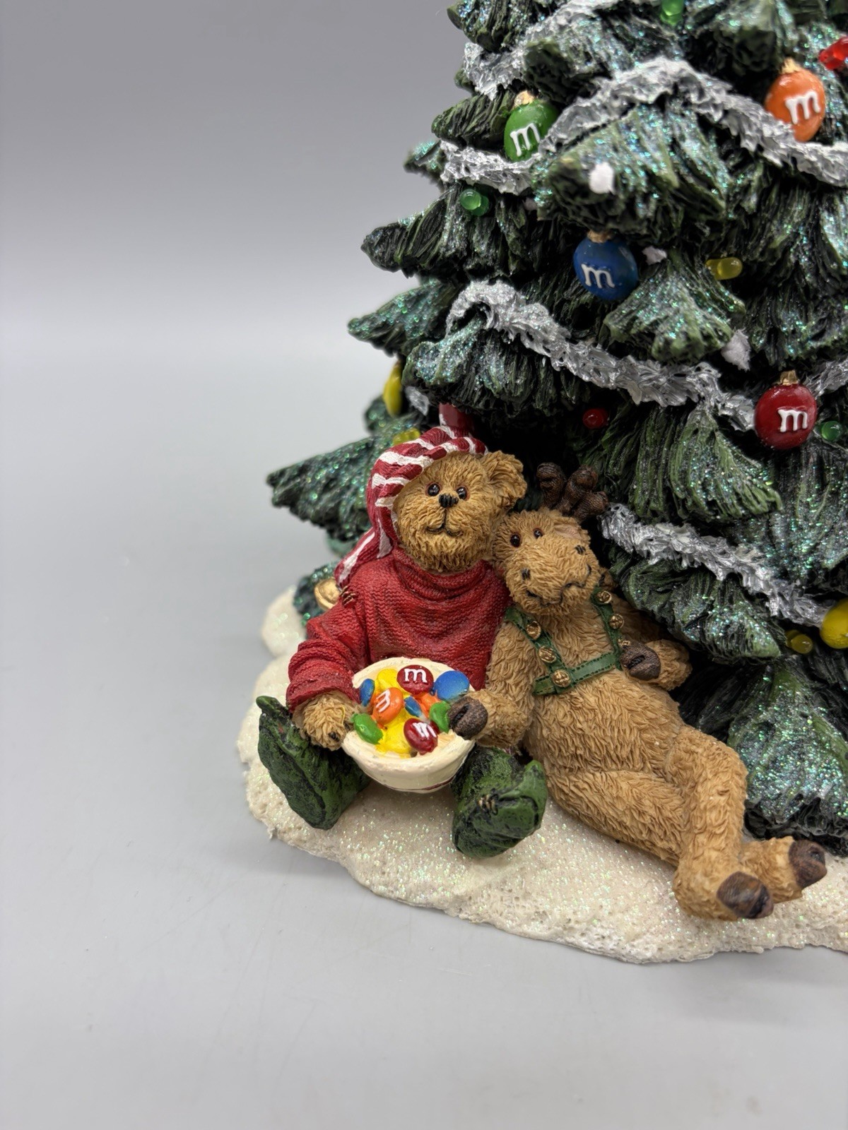 M&M’s Boyds Bears Light Up Christmas Tree TESTED Santa W/ Elgin & Rudy –