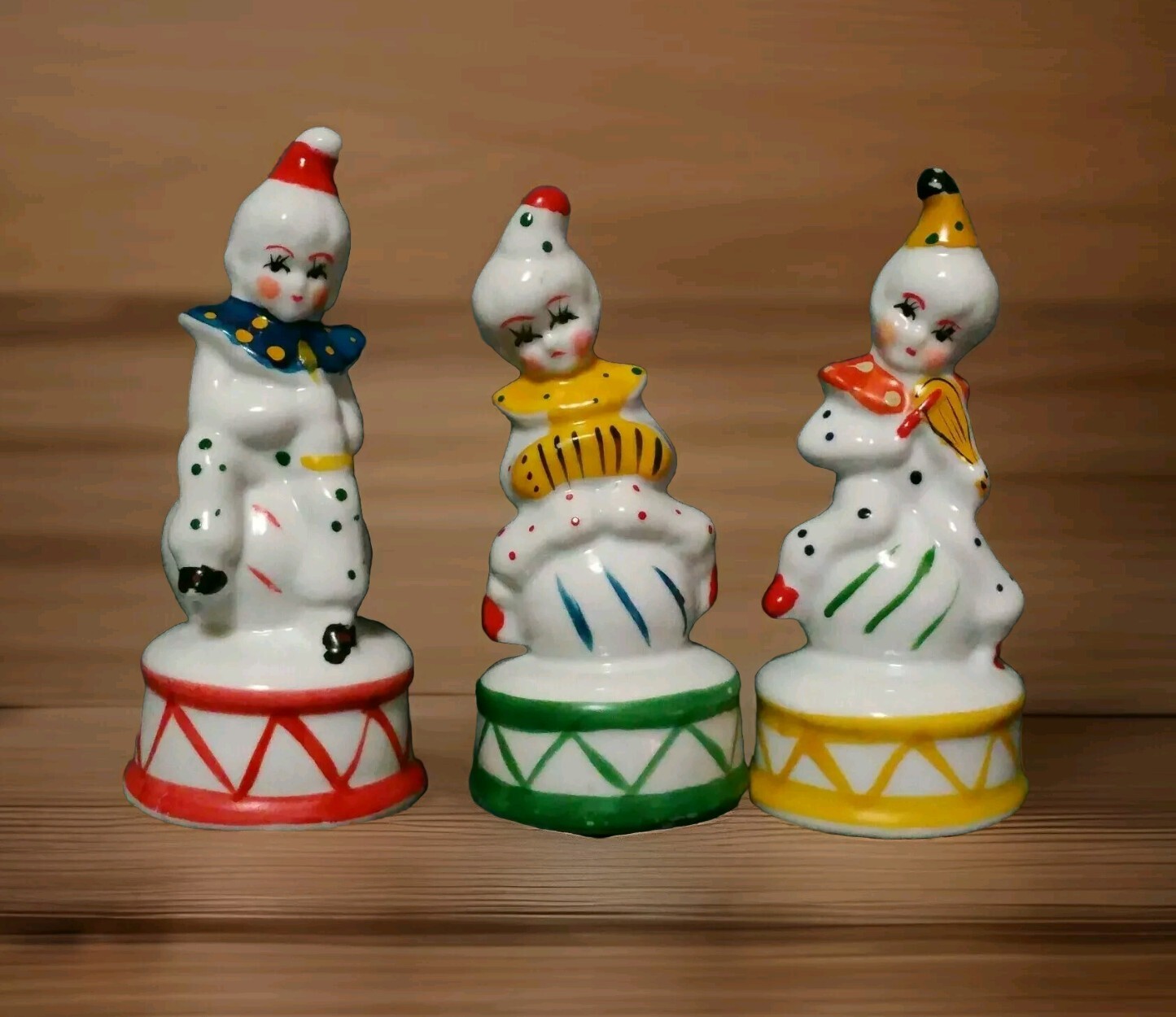 Vintage 3 Acrobat Junior Clowns Porcelain Figurines Hand Painted