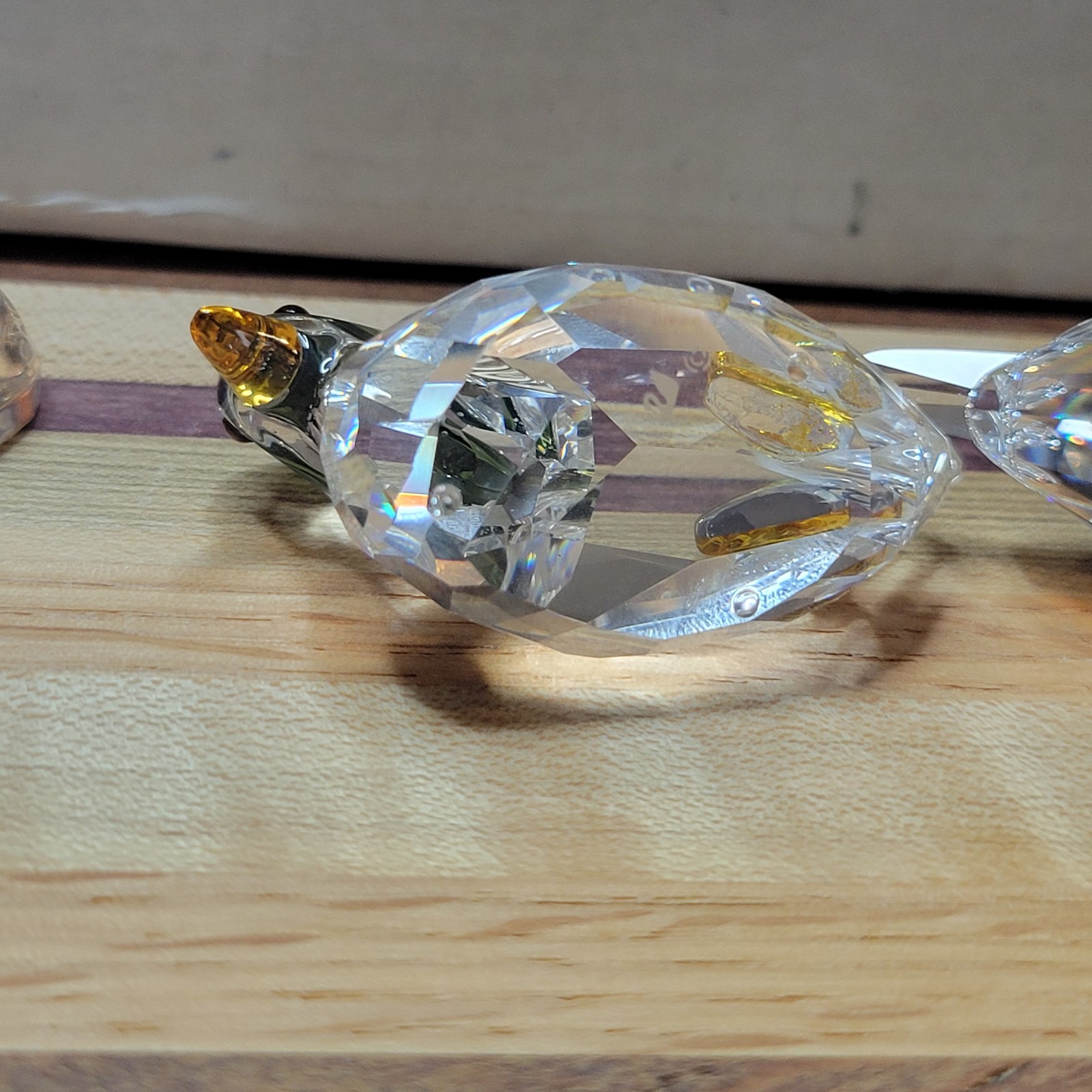 Retired Swarovski Mandarin Ducks (item #858736) 3 piece set 2 ducks 1 pond