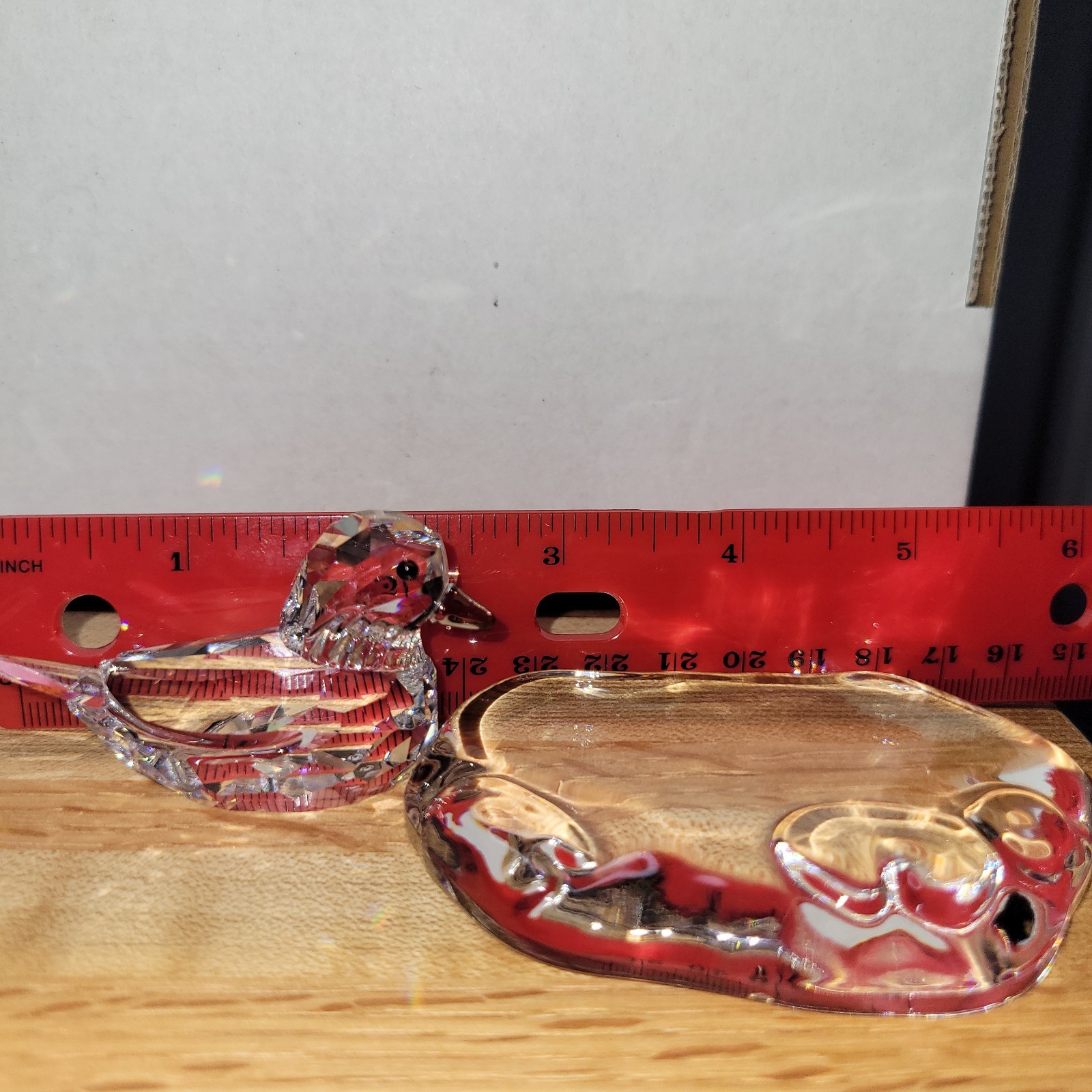 Retired Swarovski Mandarin Ducks (item #858736) 3 piece set 2 ducks 1 pond