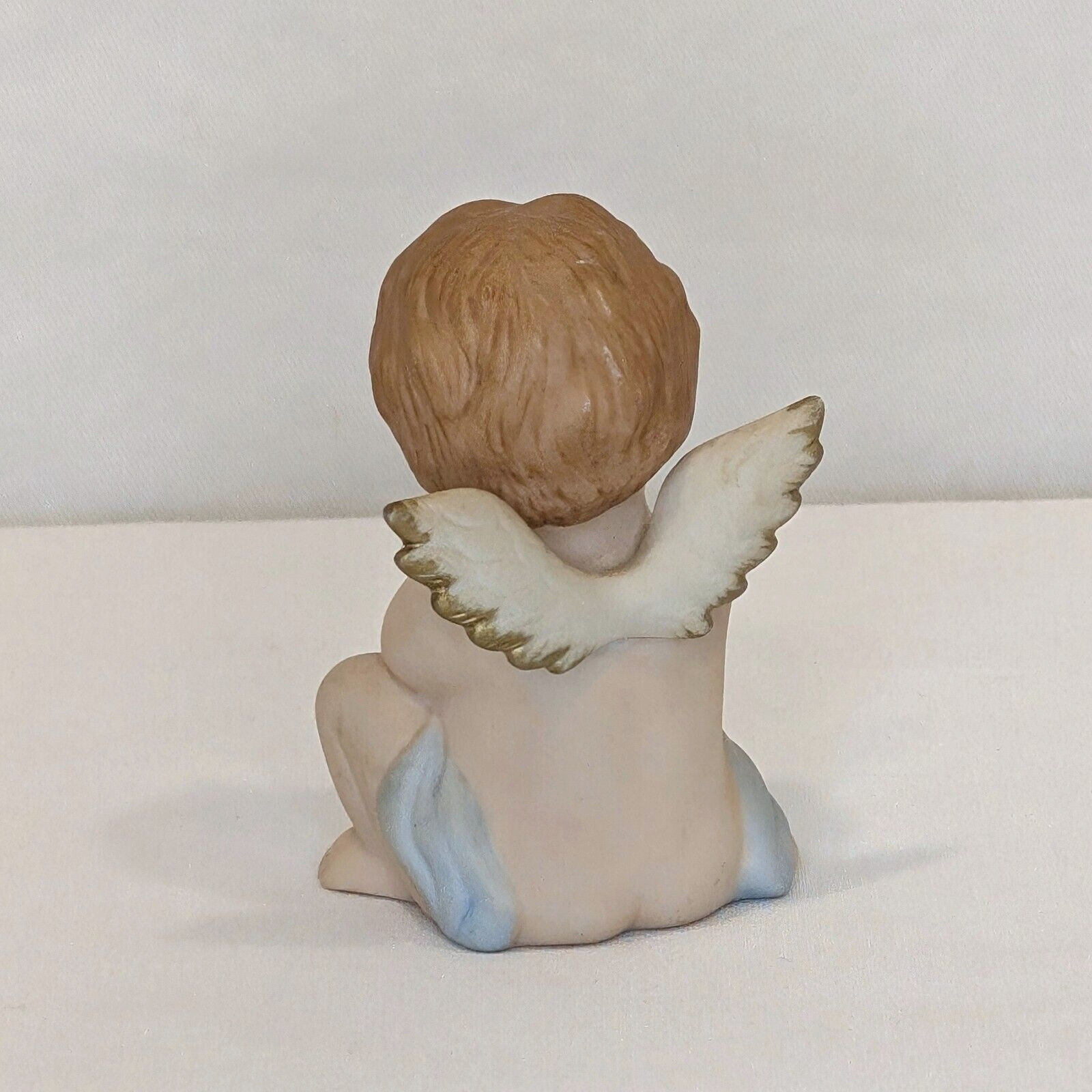 Vintage Heavenly Cherubs Angel Figurine 3″ Bisque Porcelain #1430 Sri Lanka